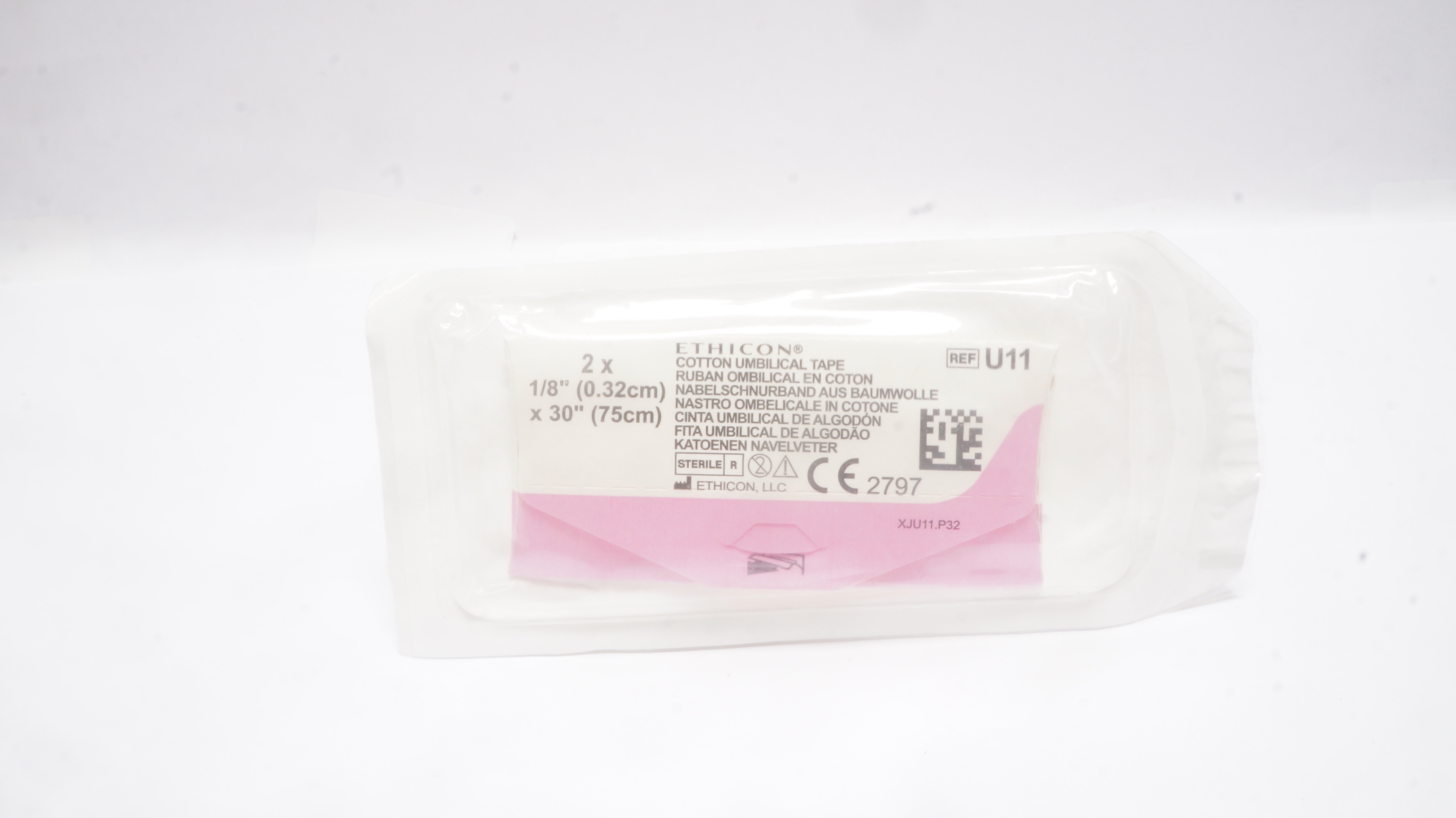 Ethicon U11 Cotton Umbilical Tape Nonabsorbable Surgical Cotton 1/8 x 30inch