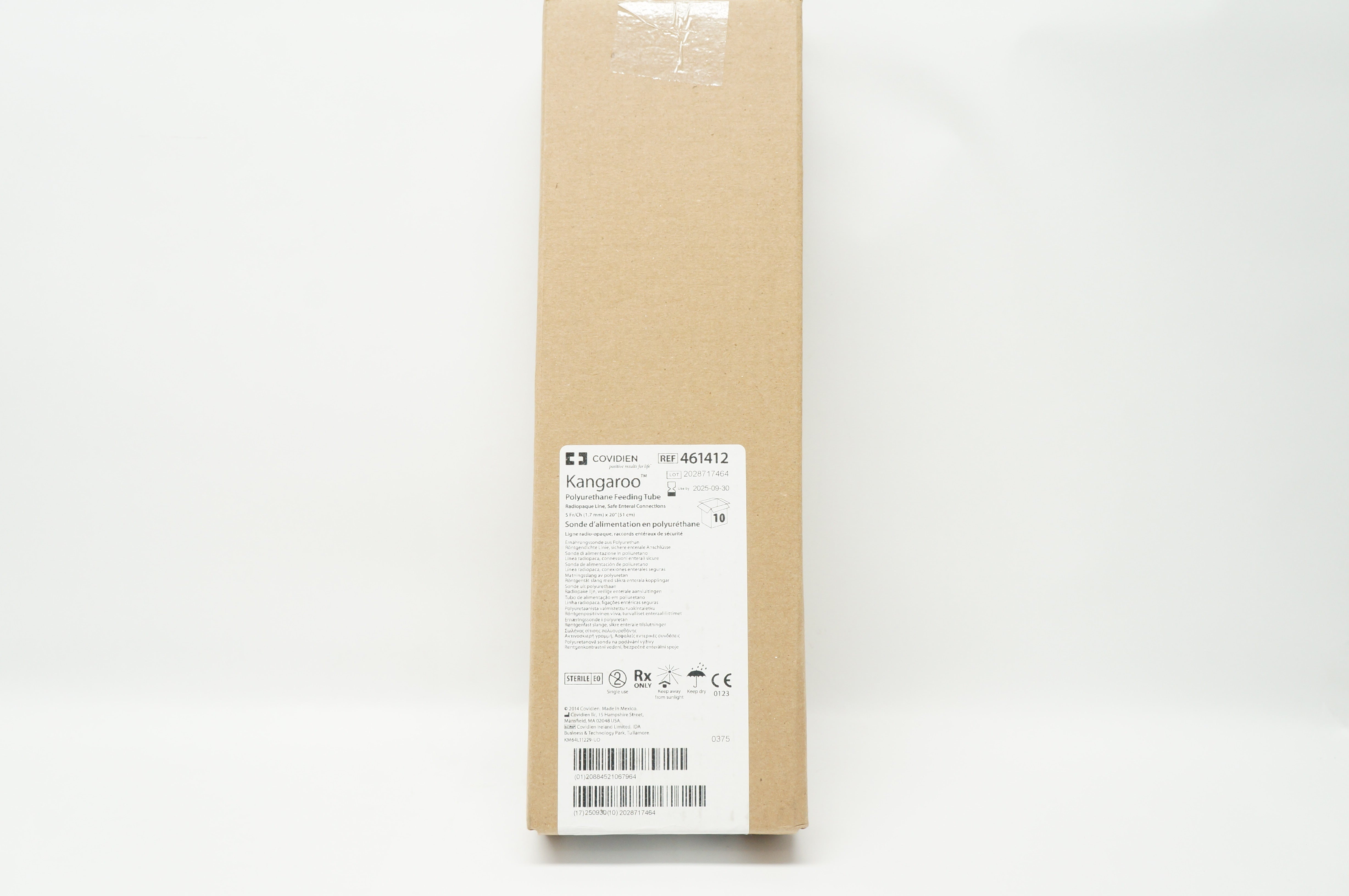 Covidien 461412 Kangaro0 Polyurethane Feeding Tube 5Fr/Ch x 20 inch - Box of 9