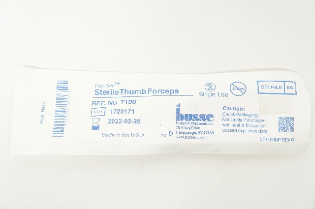 Busse 7190 Posi-Grip Sterile Thumb Forceps