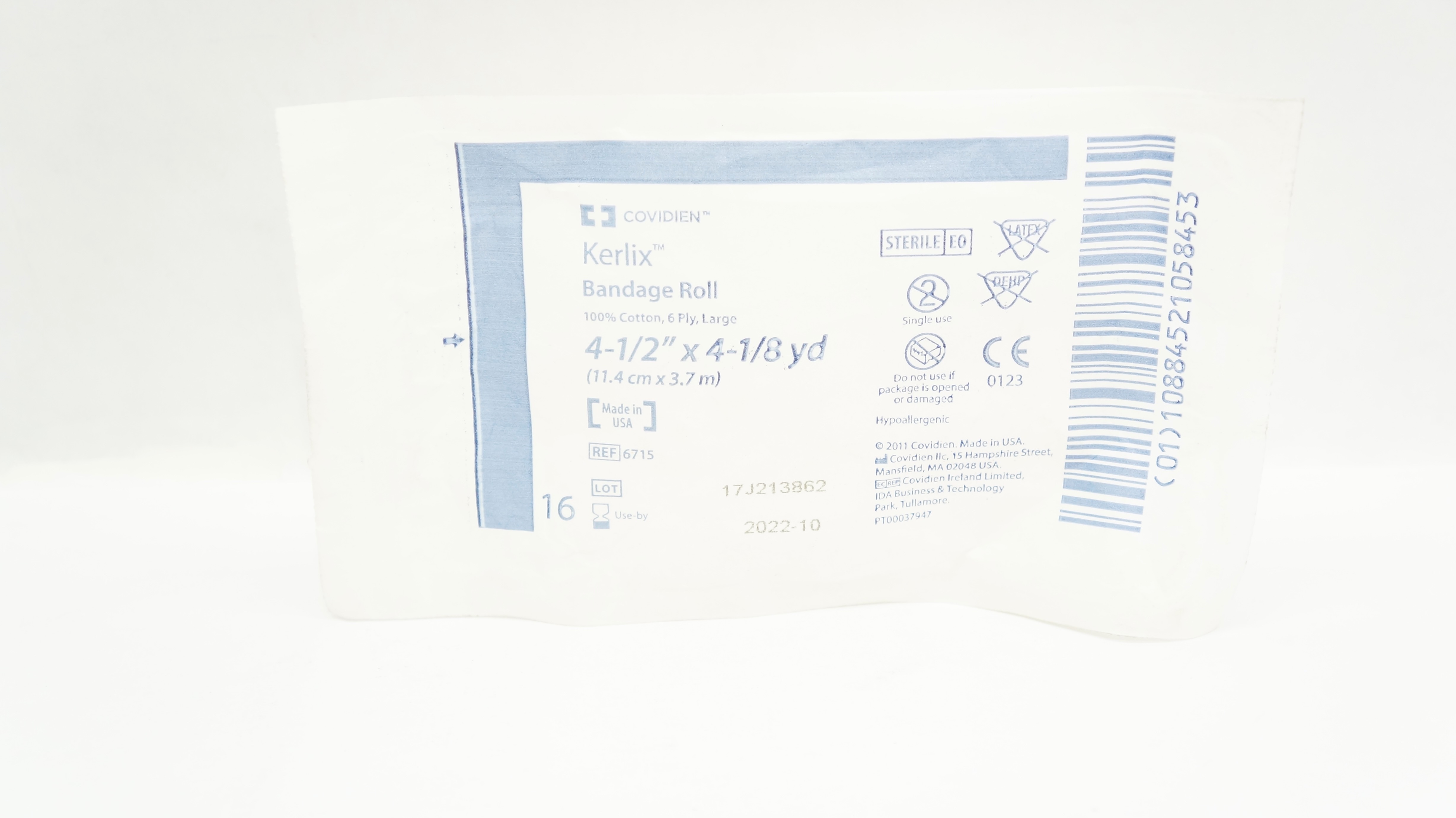 Covidien 6715 Kerlix Bandage Roll 100% Cotton 6-Ply Large 4-1/2inch x 4-1/8yd(x)