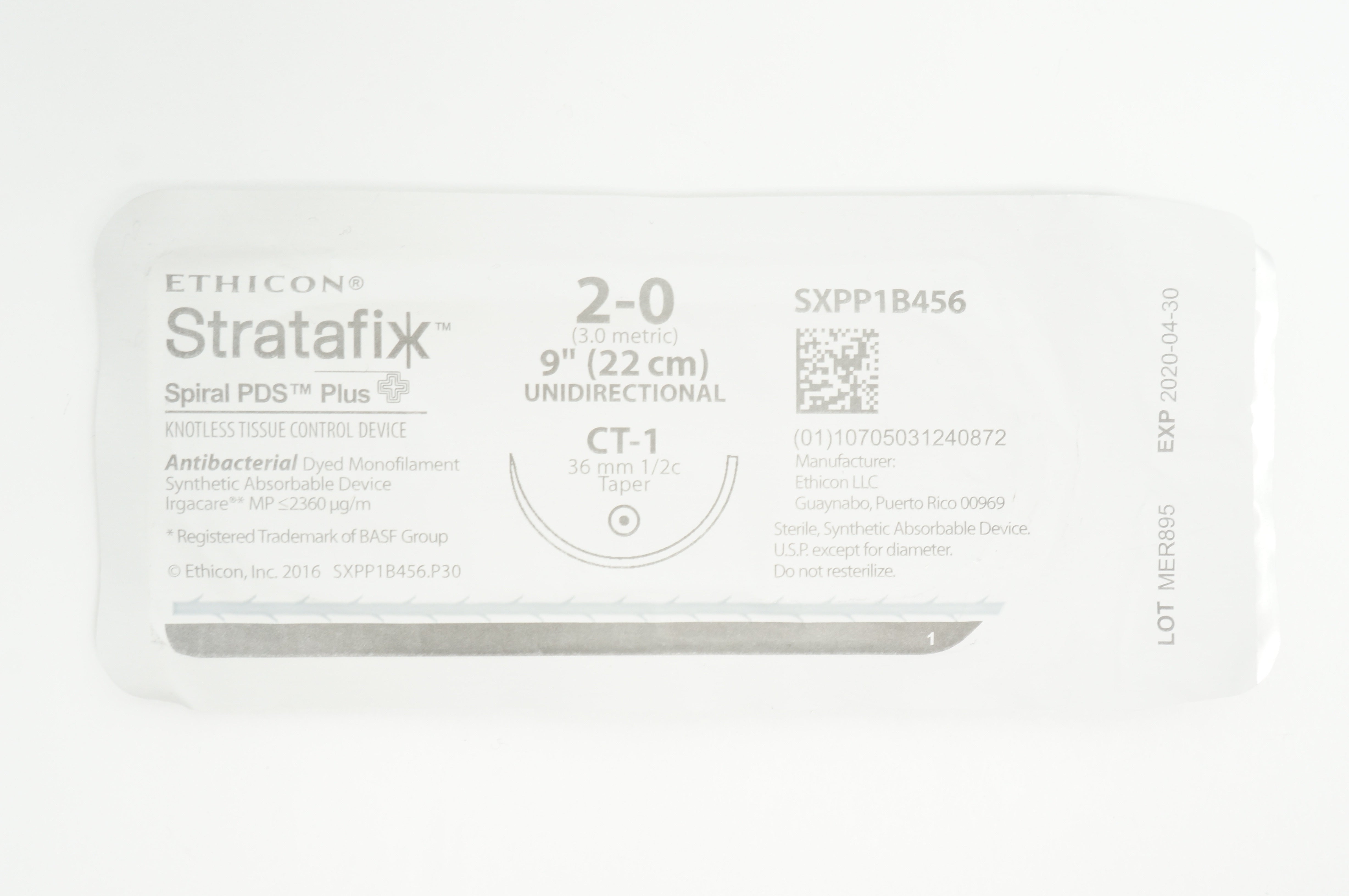 Ethicon SXPP1B456 2-0 STRATAFIX PDS Plus CT-1 36mm 1/2c Taper, 9inch (x)