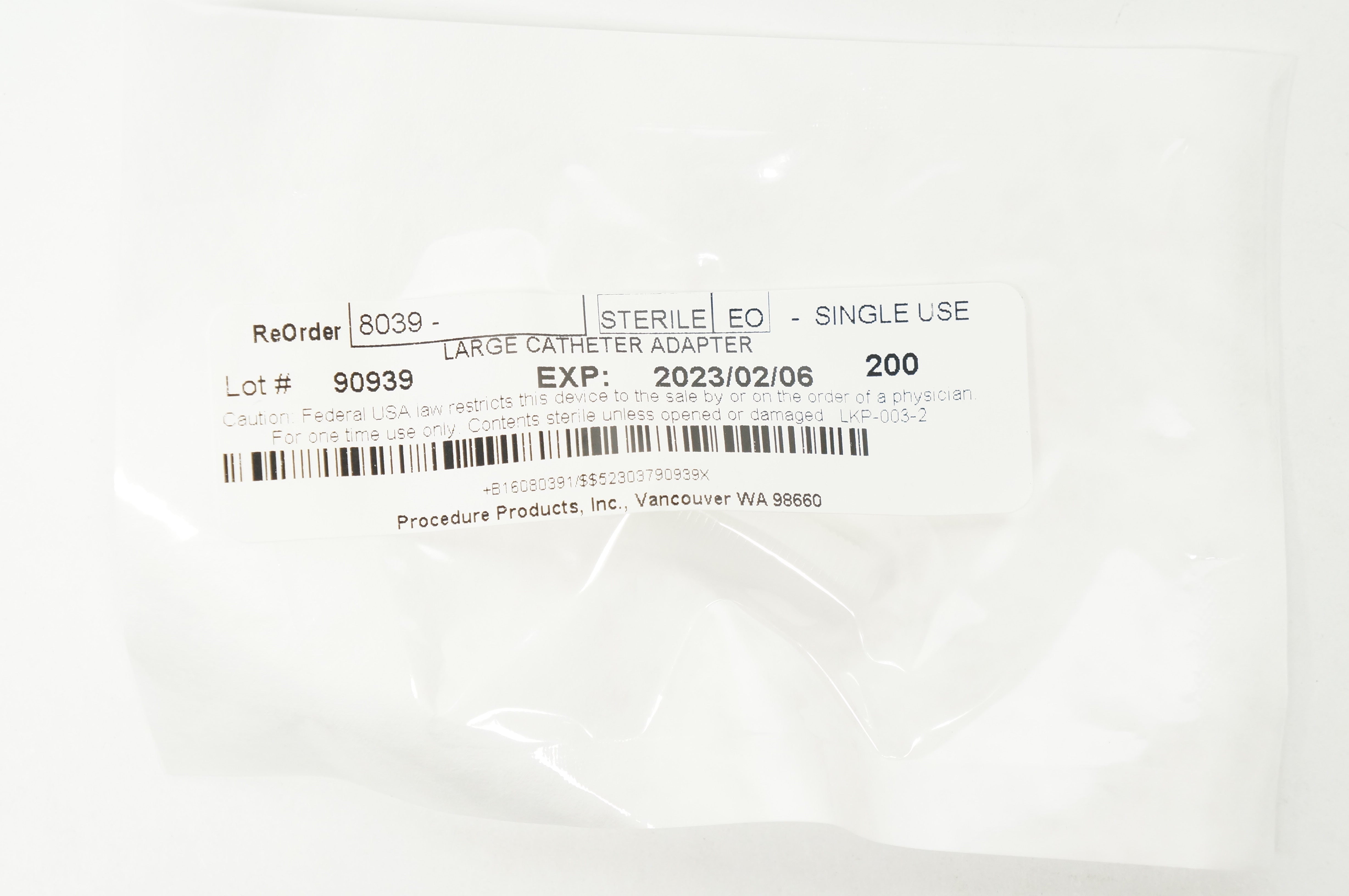 Procedure Products 8039 Large Catheter Adapter