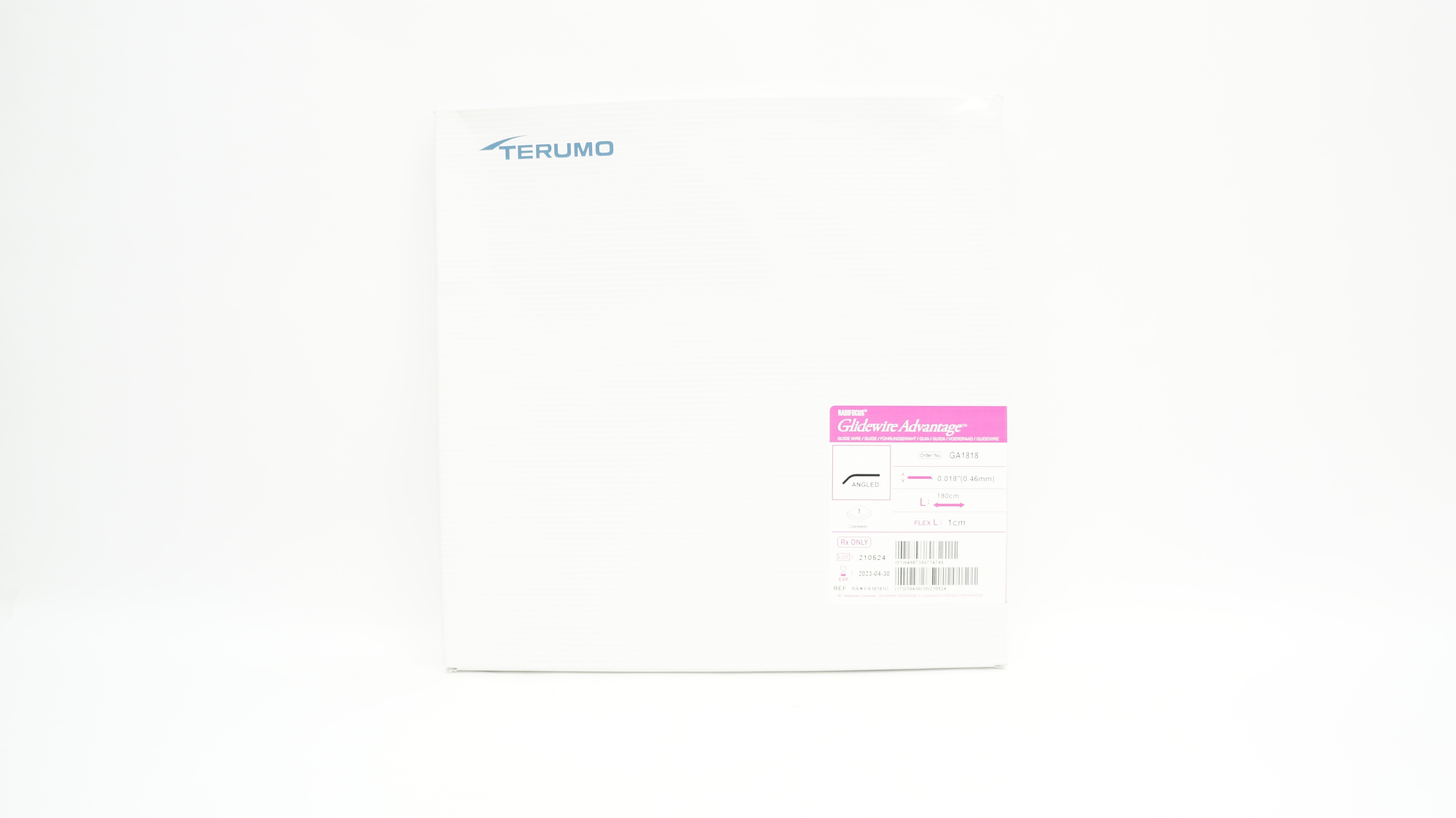 Terumo FA18181C Glidewire Advantage, Angled, Flex L 1cm, 0.018inch x 180cm (x)