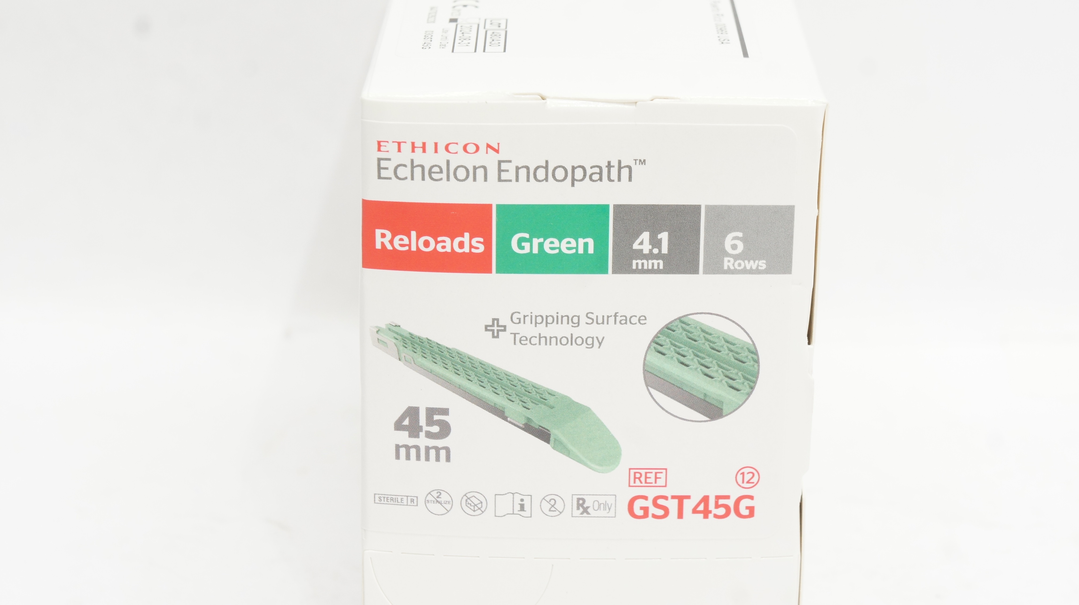 Ethicon GST45G Echelon Endopath Reload 45mm Staple Line 4.1mm 6 Rows - Box of 12