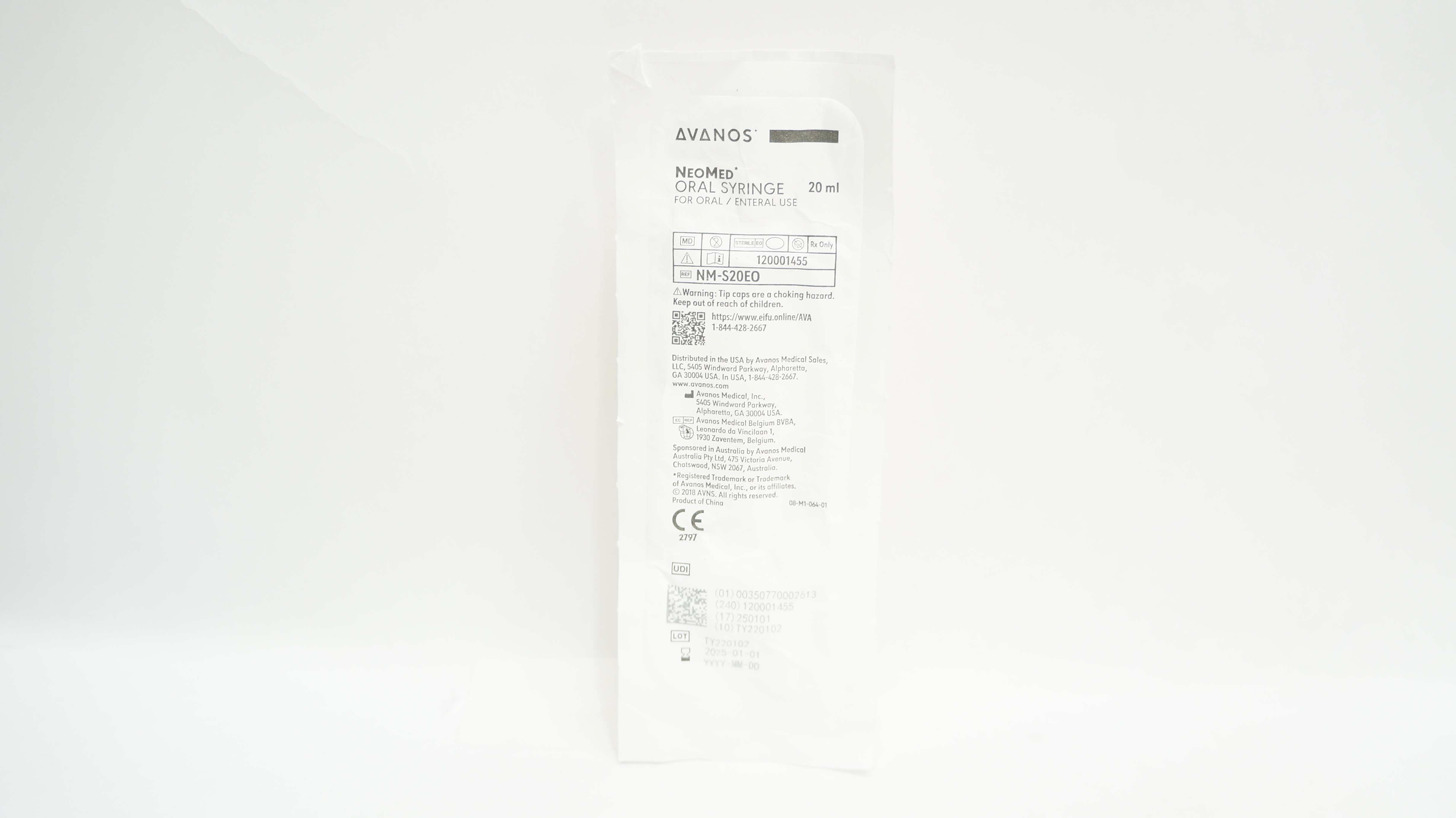 NeoMed NM-S20EO 20mL Oral Syringe for Oral / Enteral Use