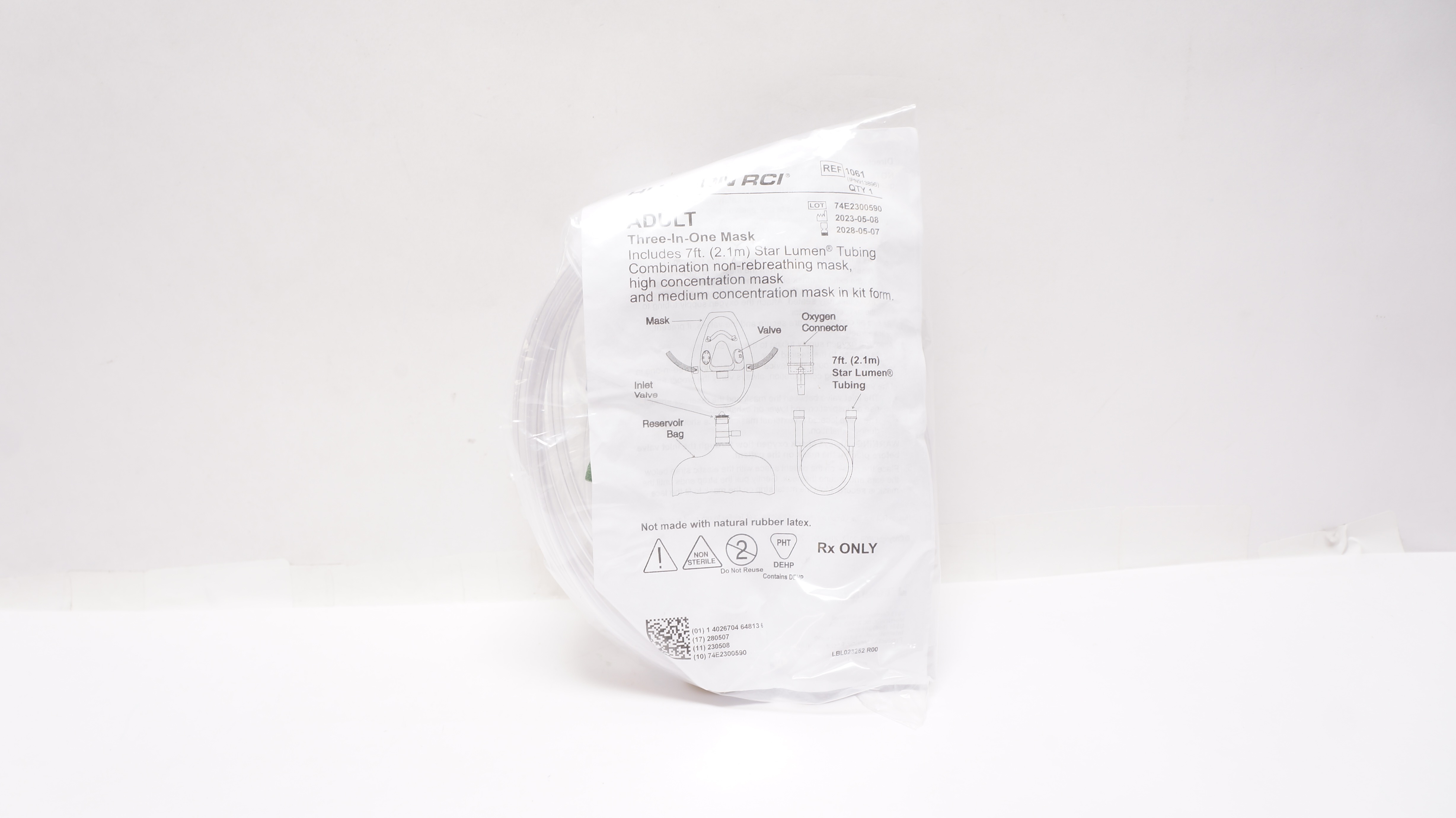 Teleflex 1061 Hudson RCI Adult Three-In-One Mask with Star Lumen 7ft. Tubing