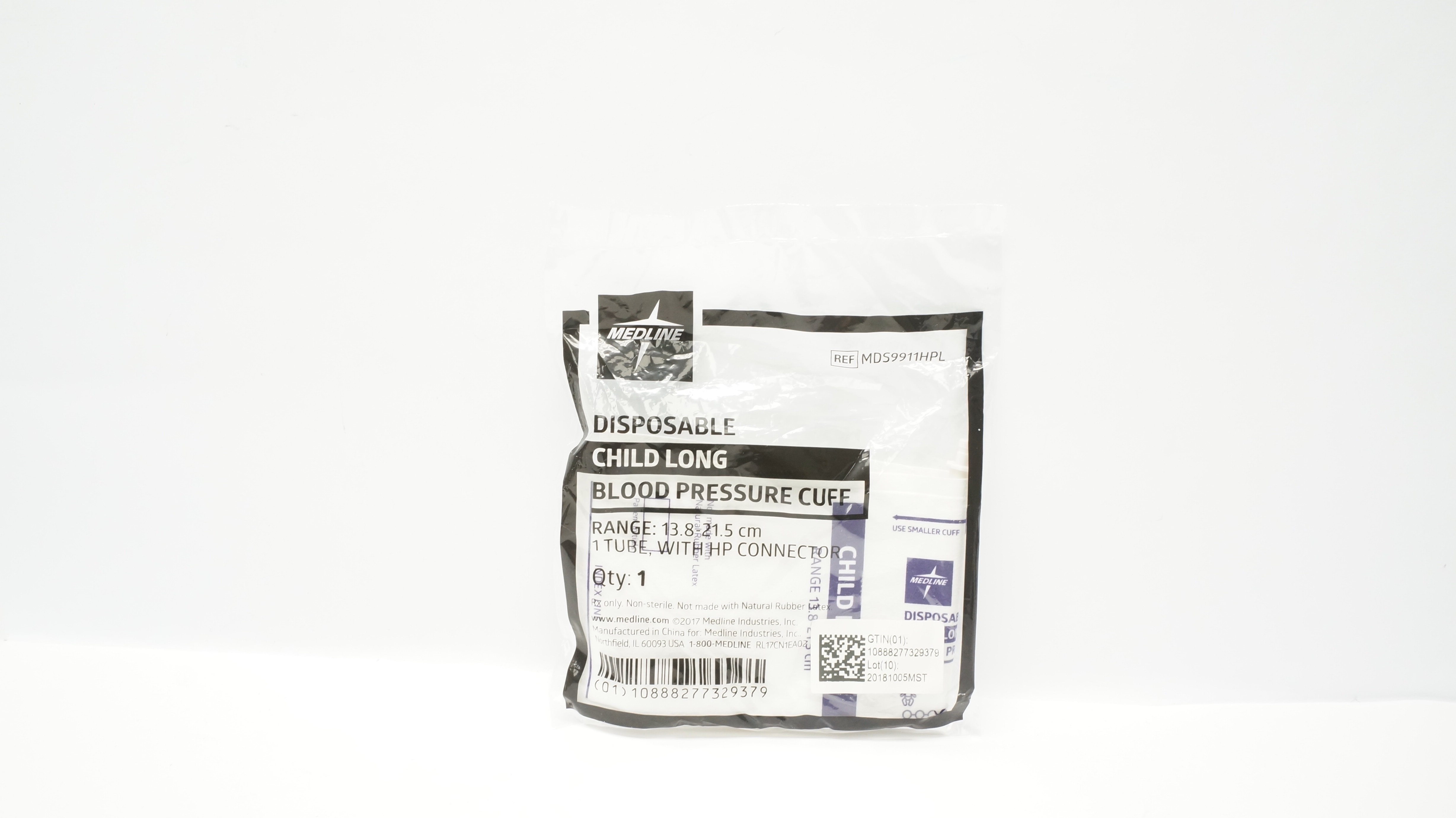 Medline MDS9911HPL Disposable BP Cuff with HP Connector 13.8-21.5 cm