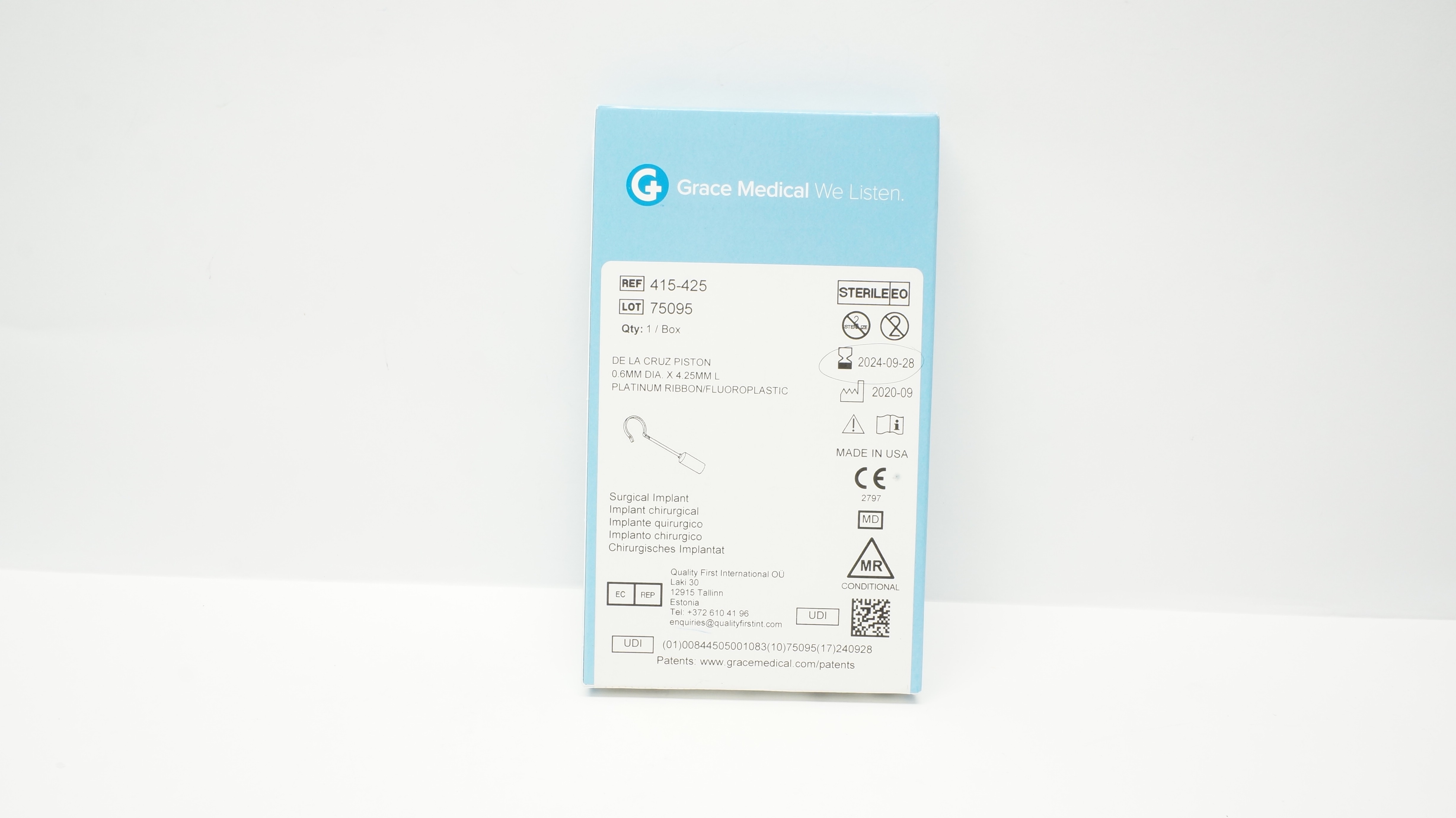 Grace Medical 415-425 DeLa Crus Piston Surgical Implant 0.6mmx 4.25mm (x)