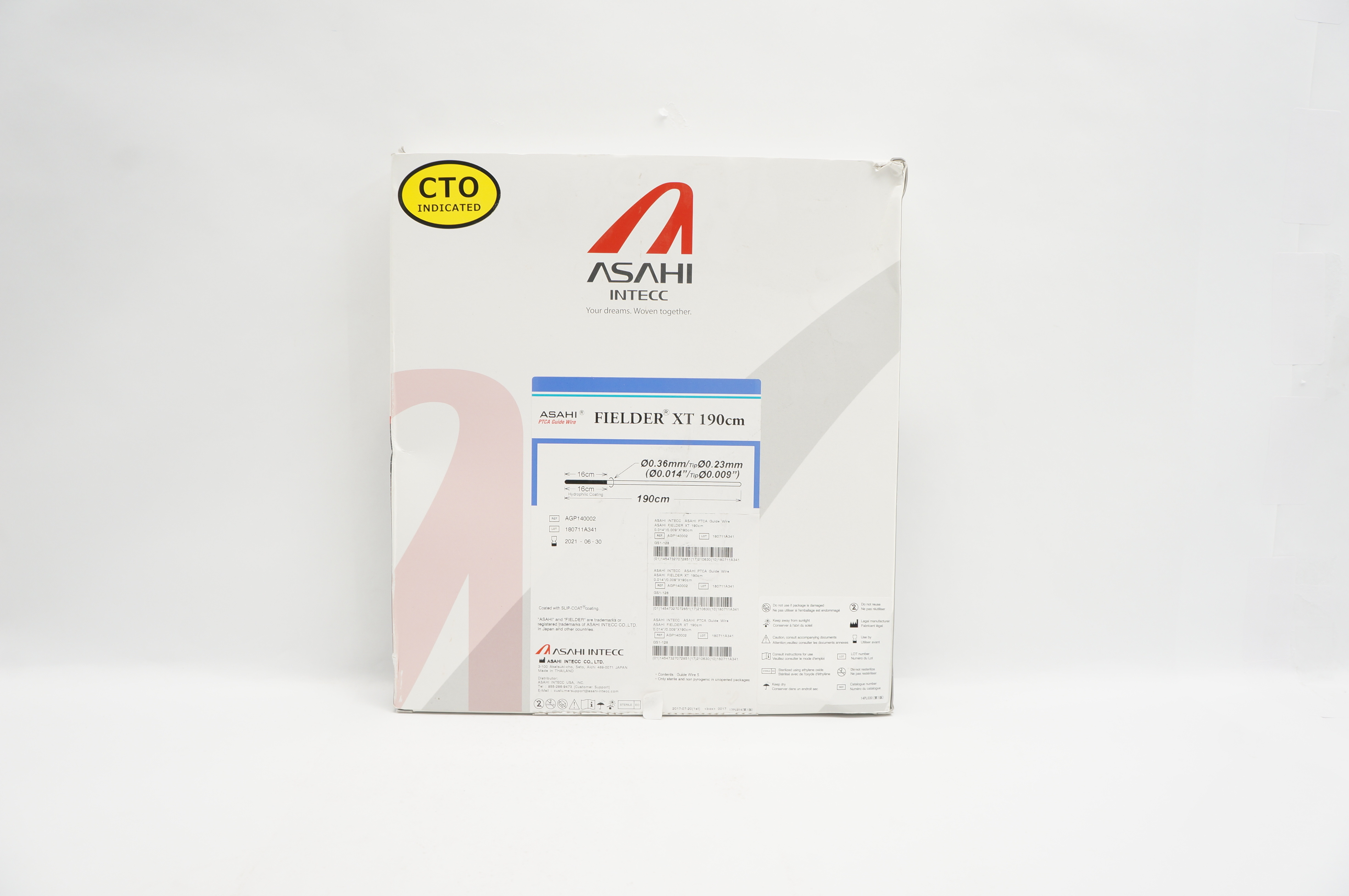 ASAHI AGP140002 FIELDER XT PTCA Guide Wire 0.014inch x 190cm (x)