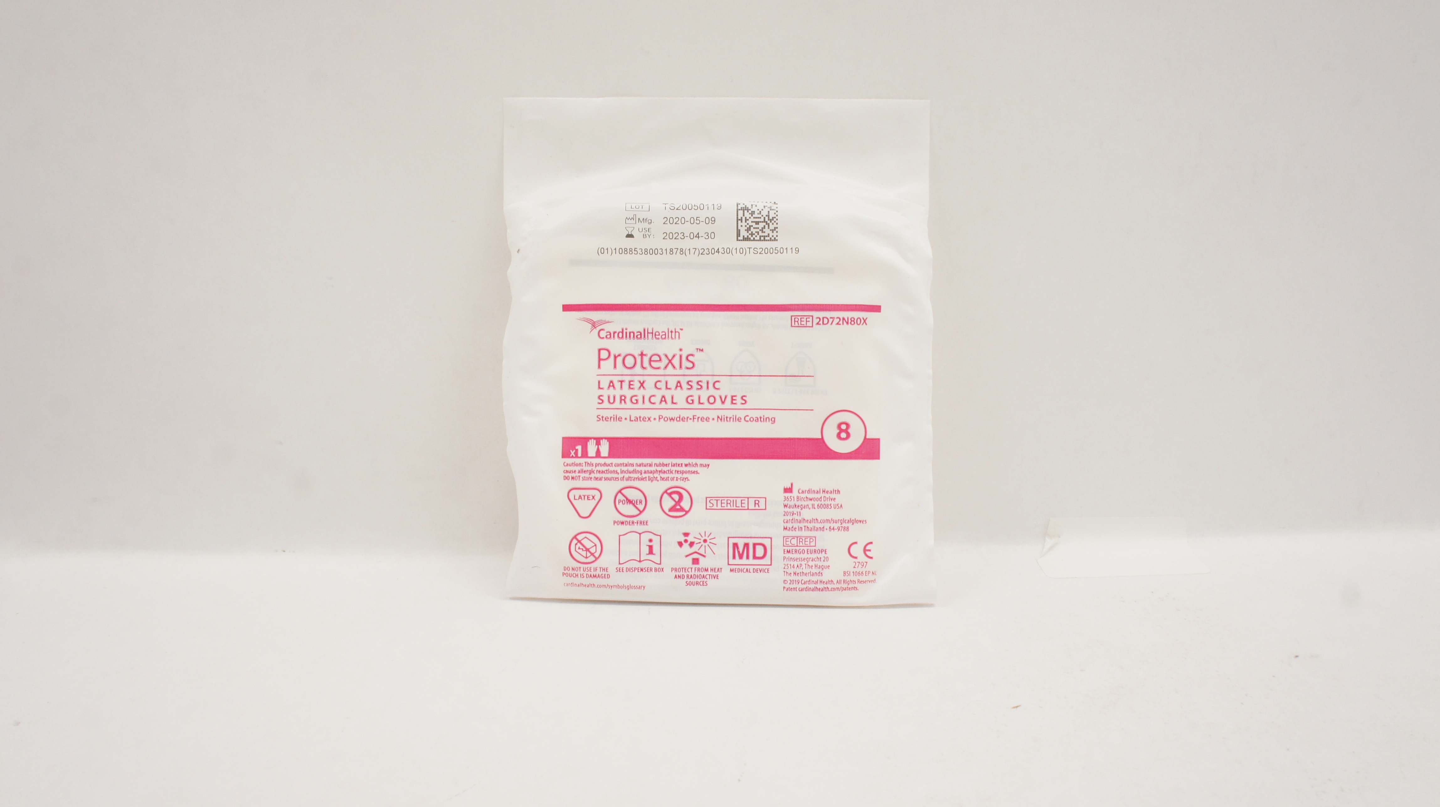 CardinalHealth 2D72N80X PROTEXIS Latex Classic Surgical Gloves Size 8 (x)