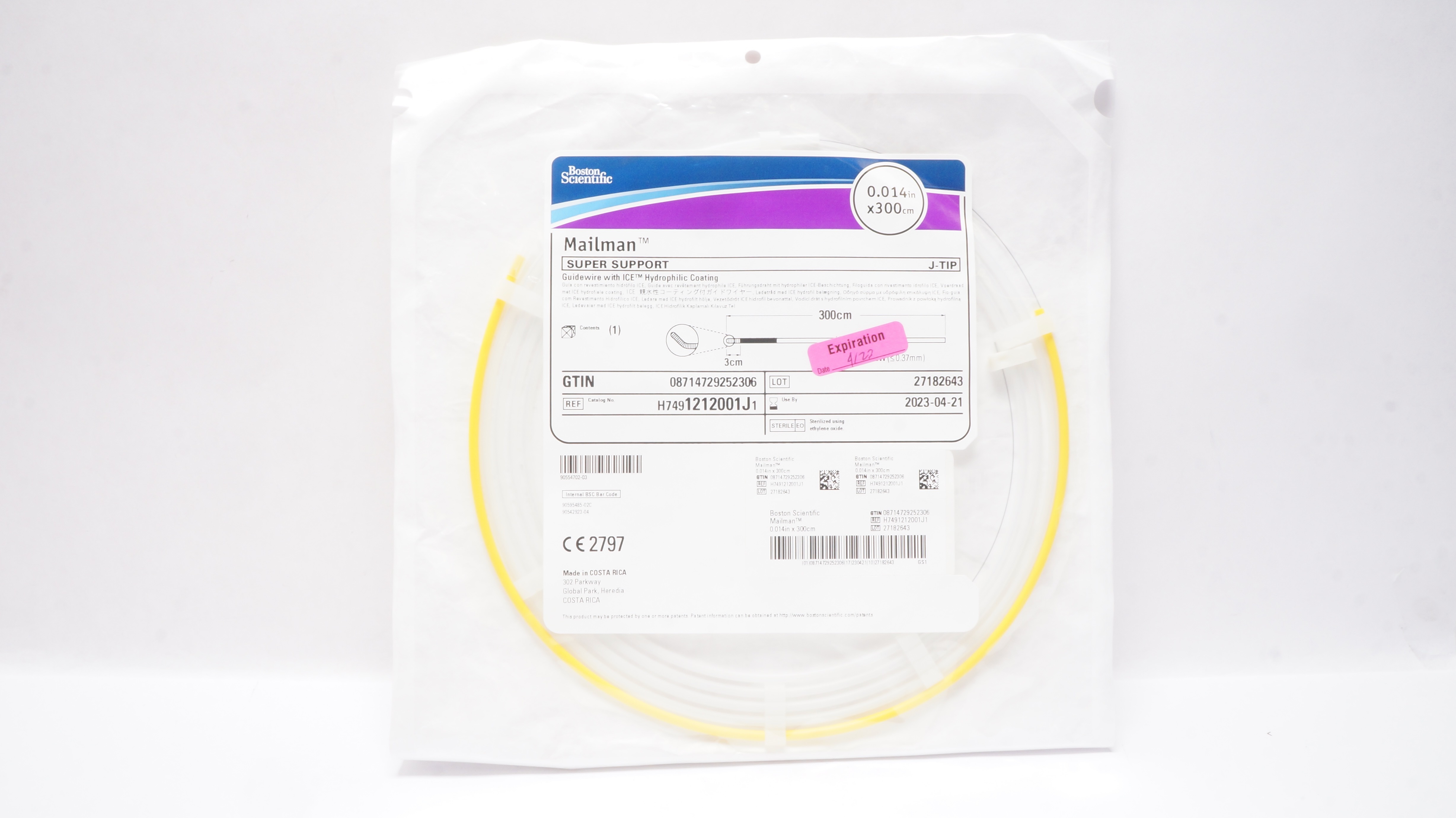 Boston Scientific 1212001J Mailman Guidewire 0.014inch x 300cm (x)