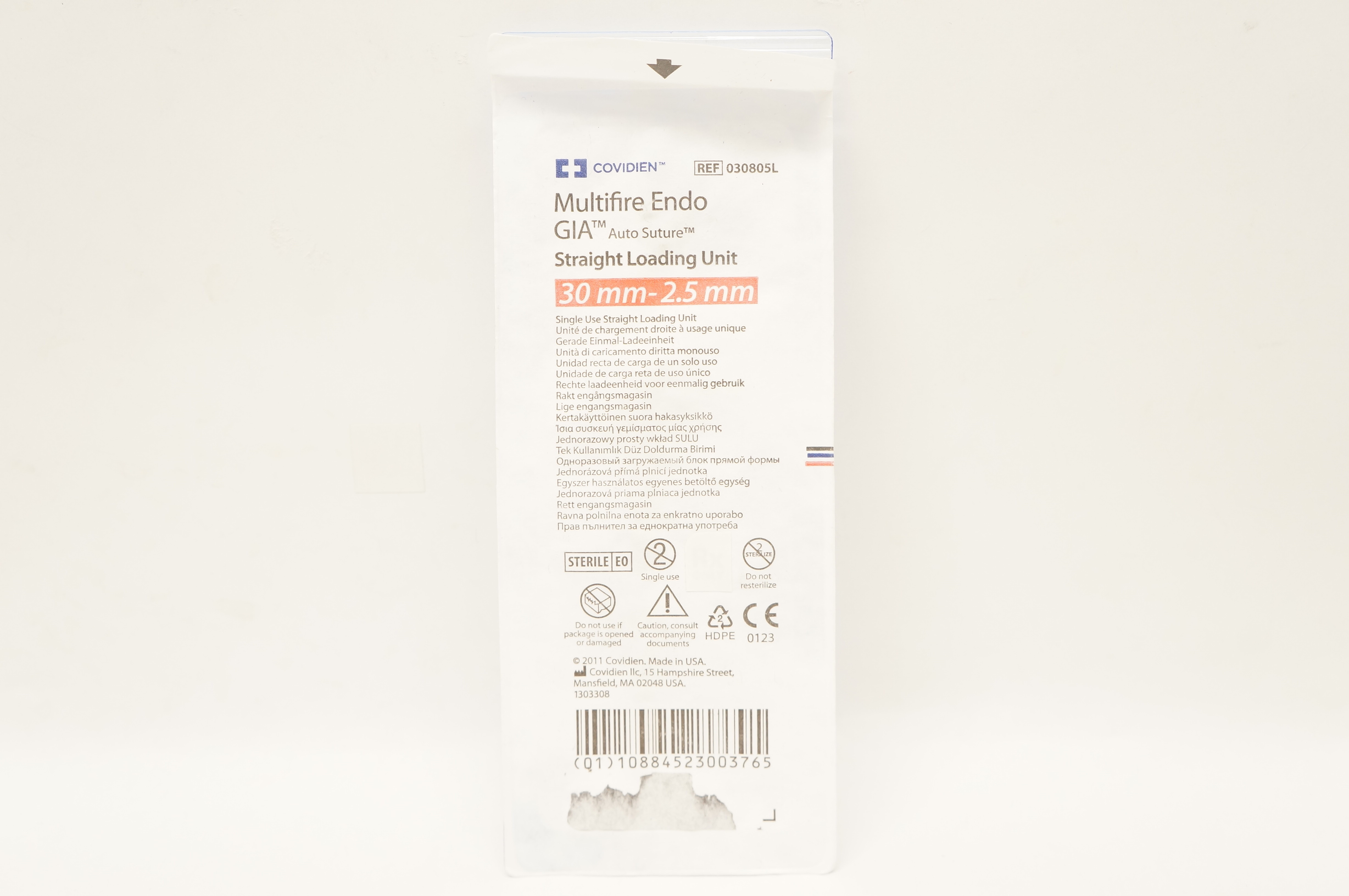 Covidien 030805L Multifire Endo GIA Auto Suture Straight Loading Unit ...