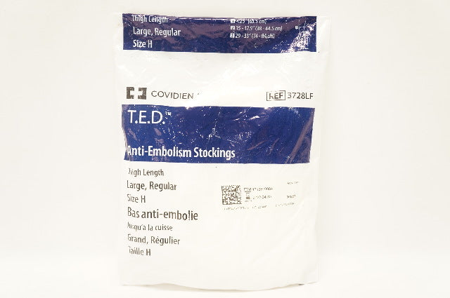 Covidien 3728LF T.E.D. Anti-Embolism Stockings Length Large Regular Size H (x)