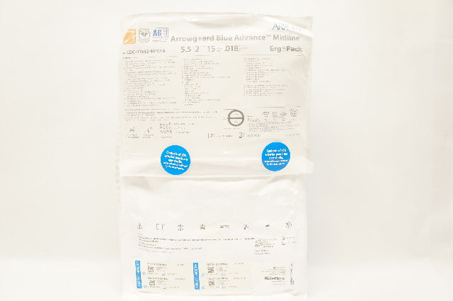 Arrow CDC-41552-MPK1A Arrowg+ard Blue Advance Midline 5.5 Fr x 15cm x.038inch(x)