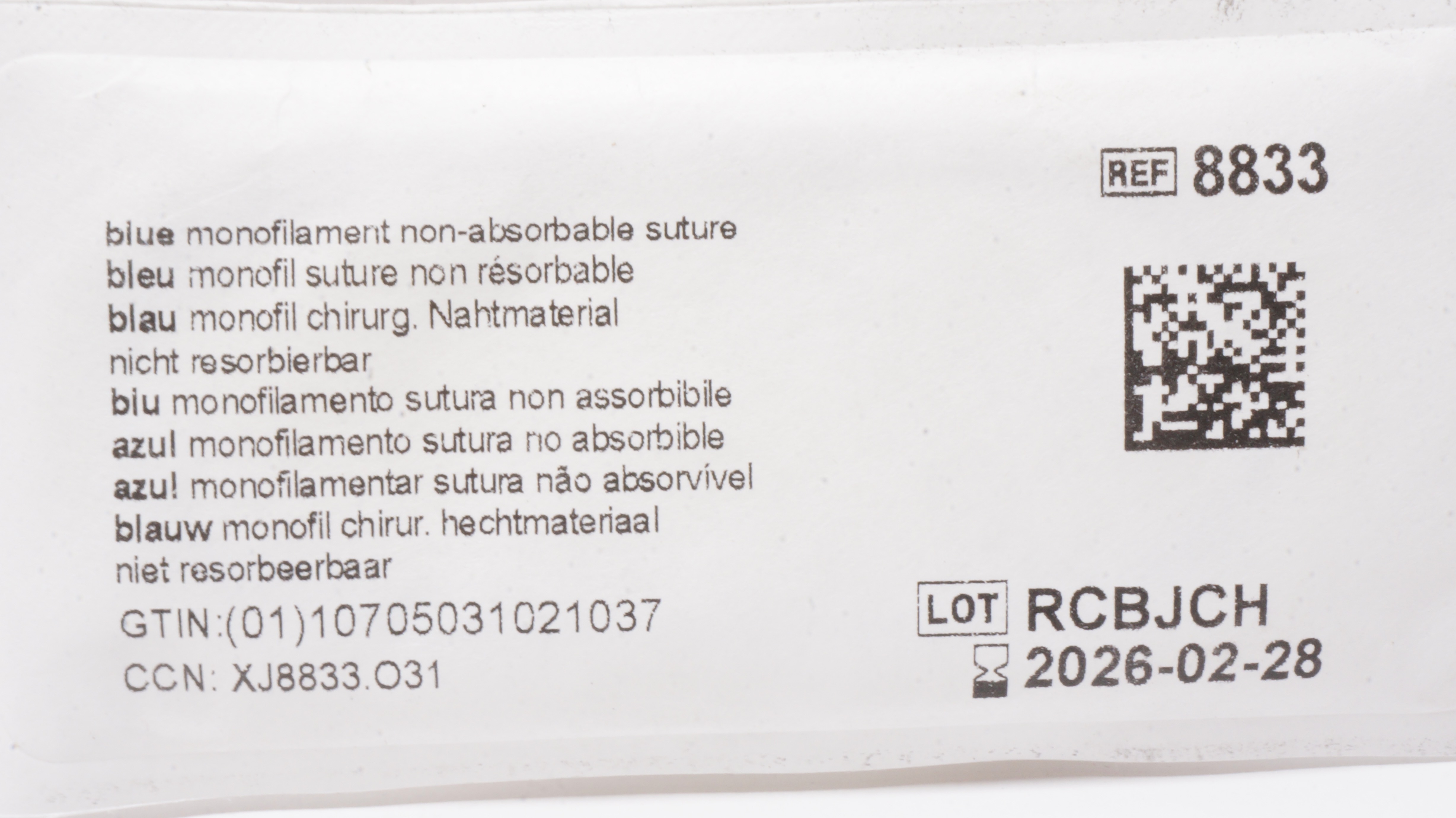 Ethicon 8833 2-0 PROLENE Polypropylene Stre SH 26mm 1/2c