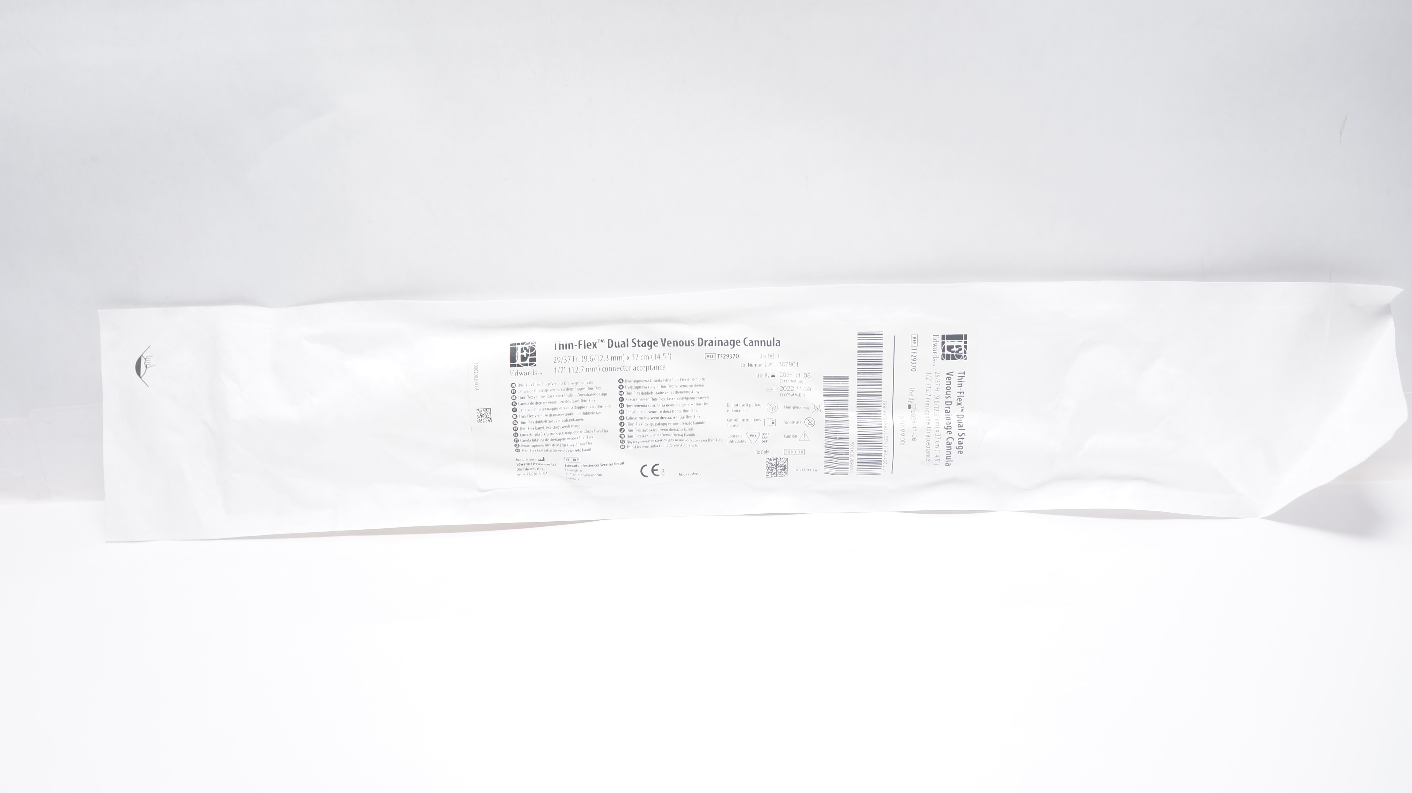 Edwards Lifesciences TF293702A AViD Venous Drainage Cannula 29/37Frx14
