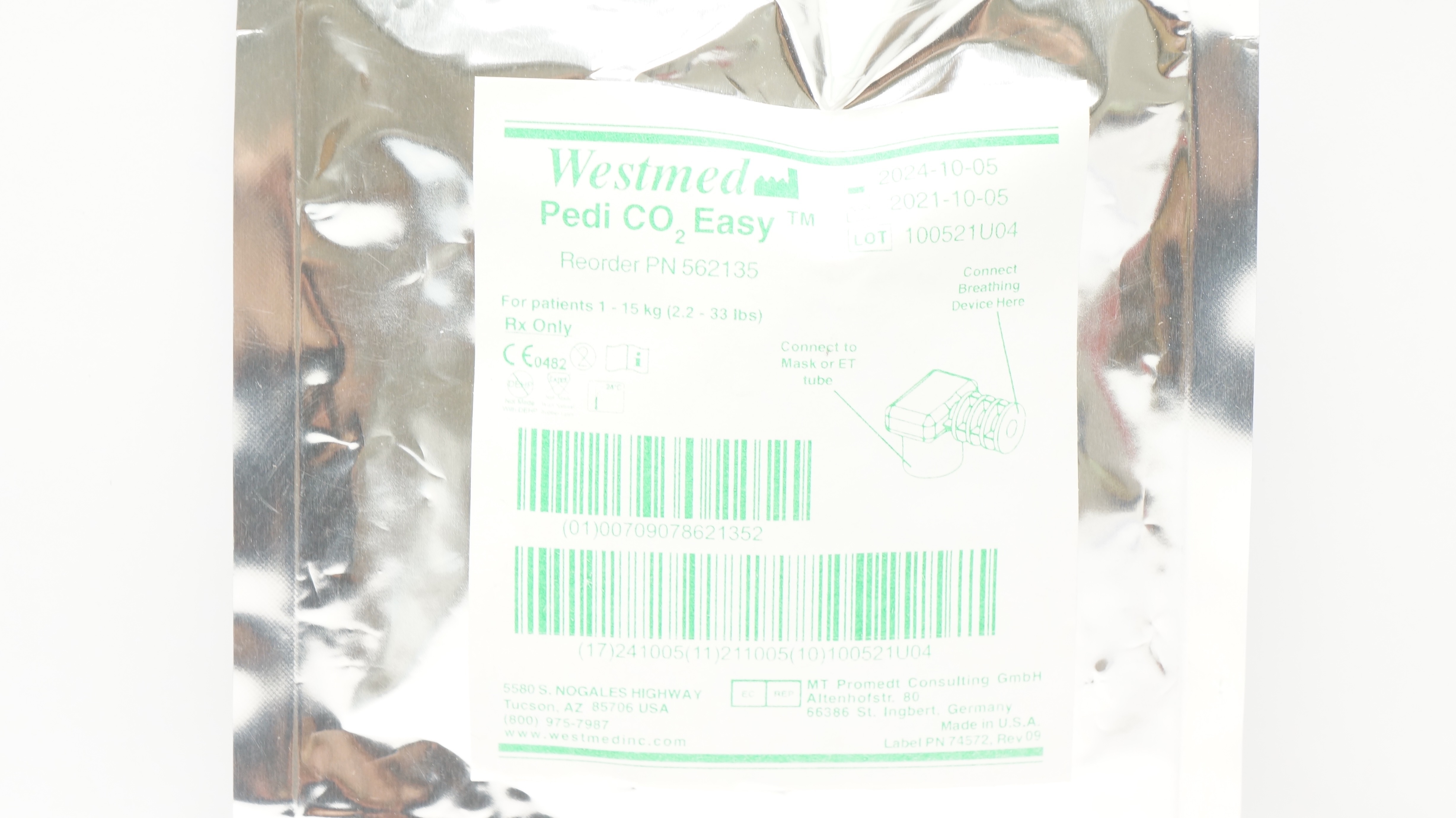 Westmed PN562135 Pedi CO2 Easy for Patients 2.2-33 lbs