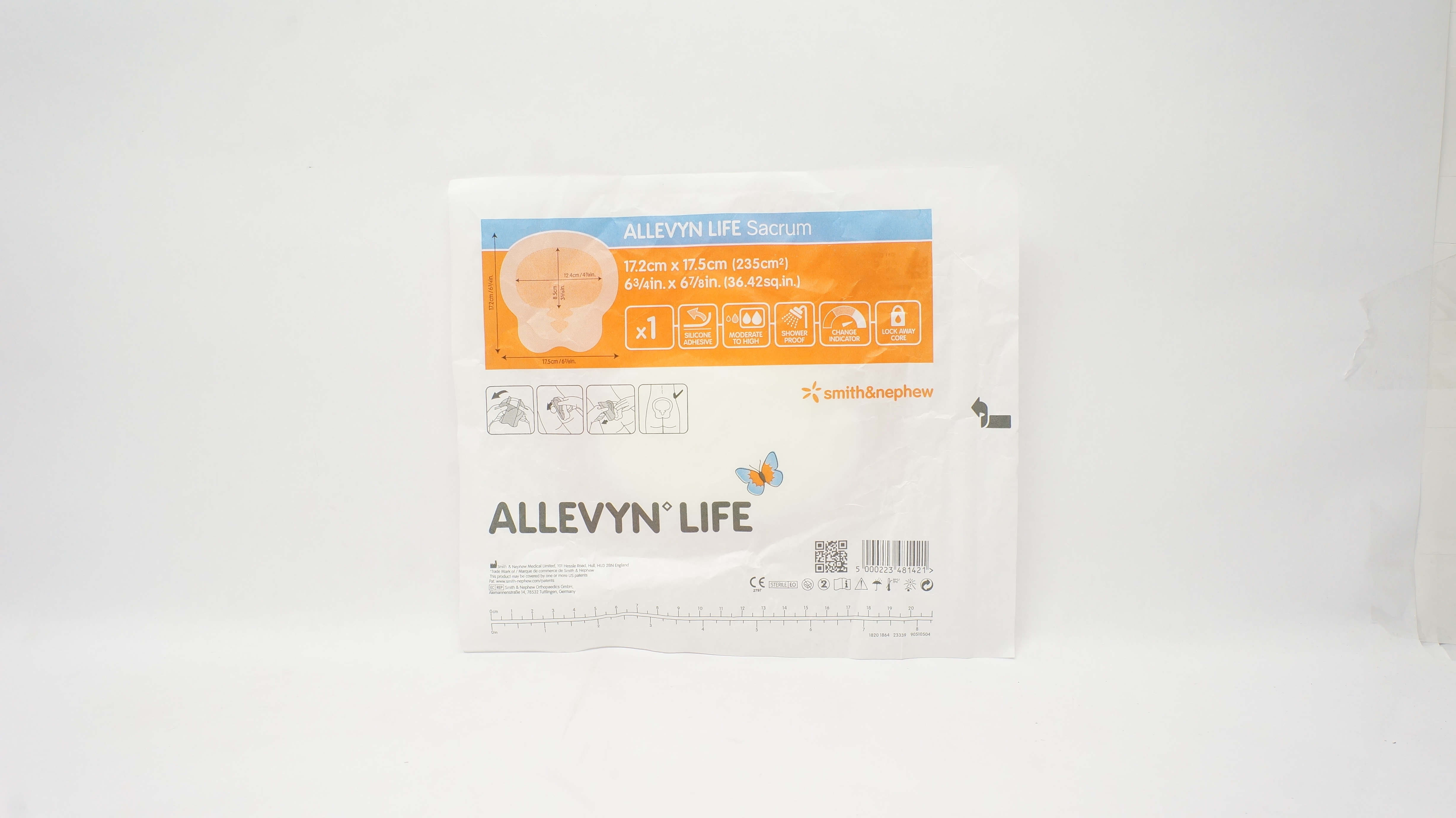 Smith&Nephew 66801306 Allevyn Life Sacrum Dressing 6-3/4 x 6-7/8inch