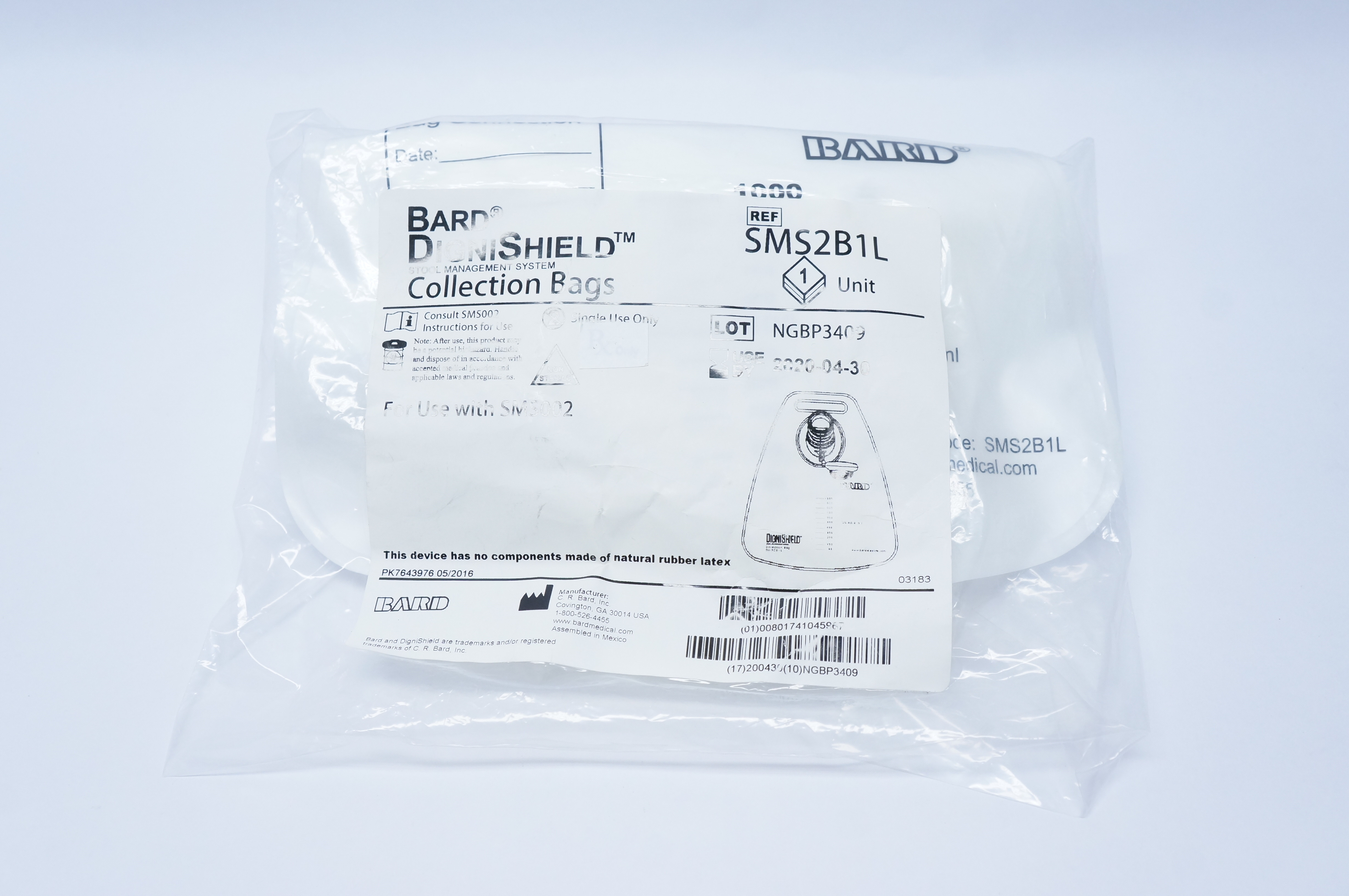 Bard SMS2B1L DigniShield Collection Bags (x)