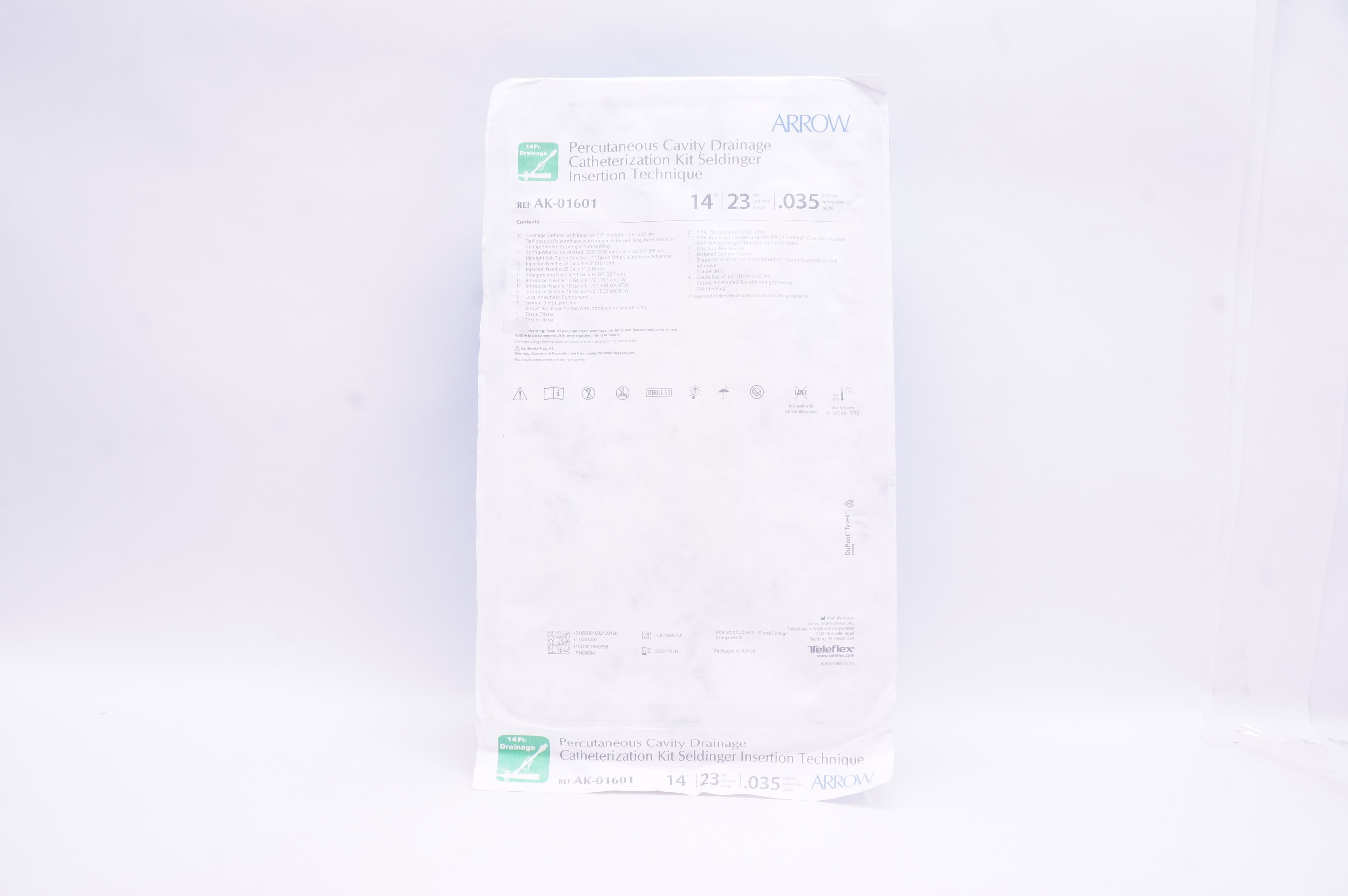 Arrow AK-01601 Percutaneous Cavity Drainage Catheterization Kit 14Fr. x 23cm (x)