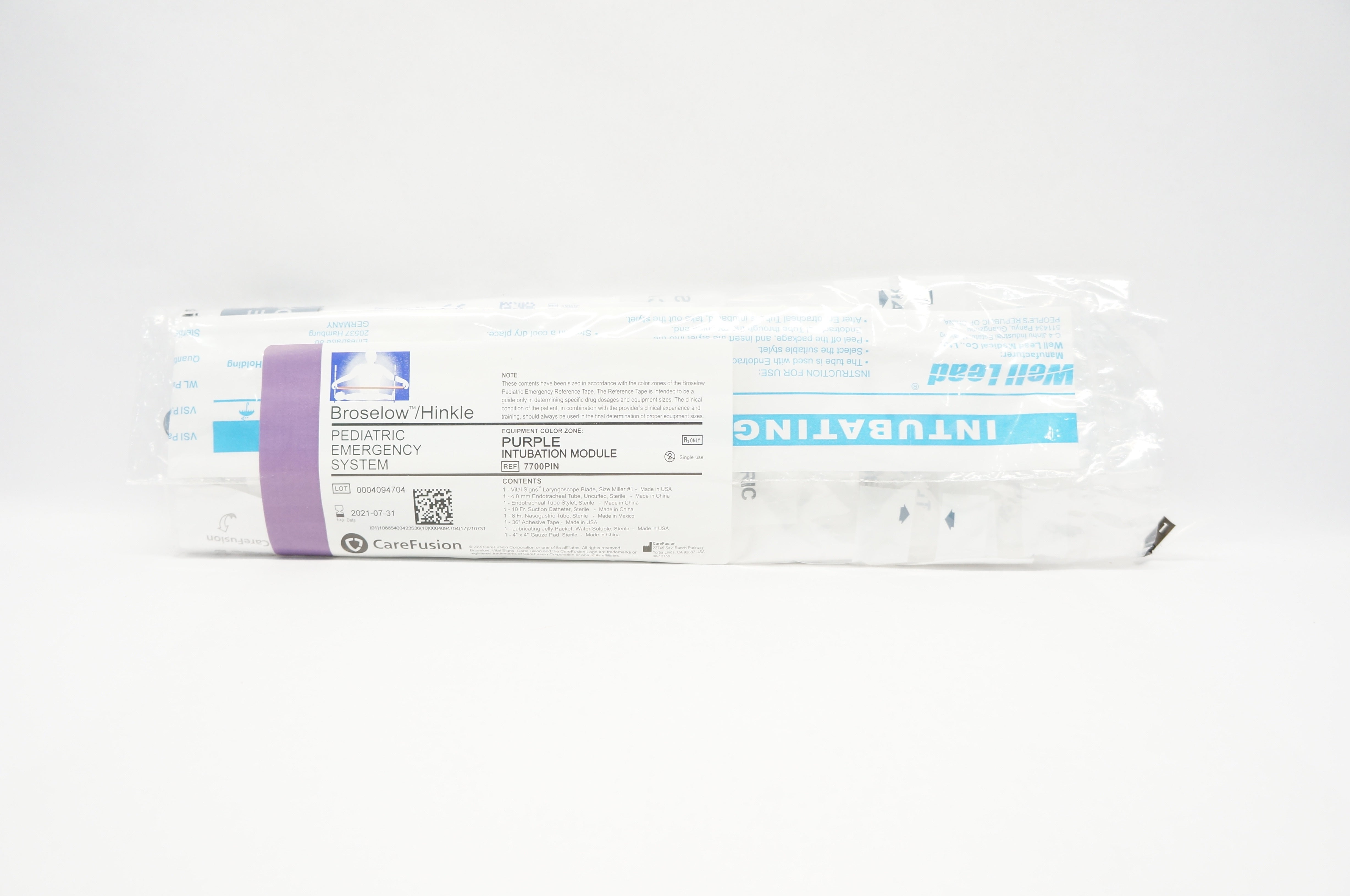 CareFusion 7700PIN Broselow/Hinkle Pediatric Emergency System, Purple (x)