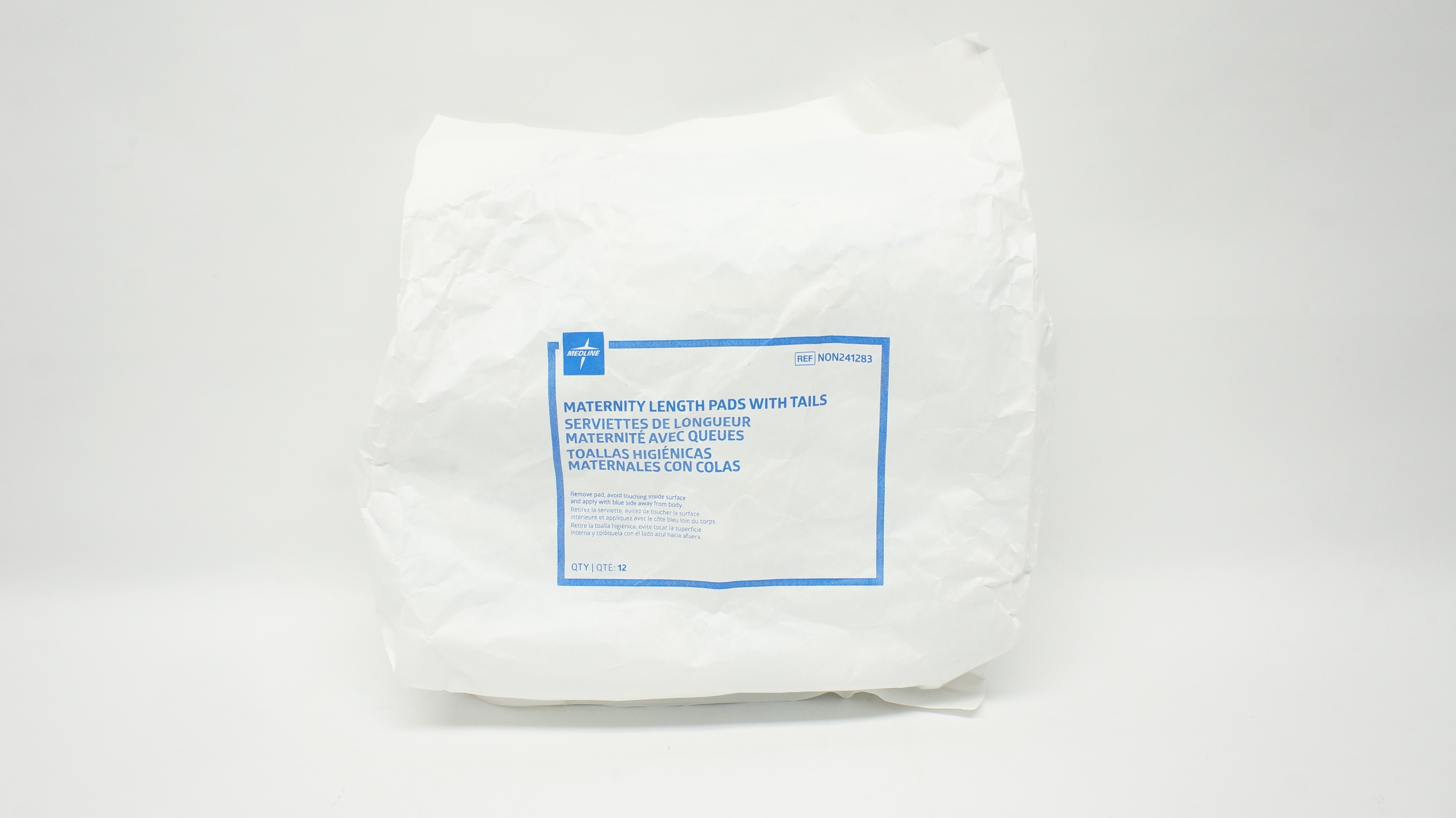 Medline NON241283 Maternity Length Pads with Tails - Pack of 12