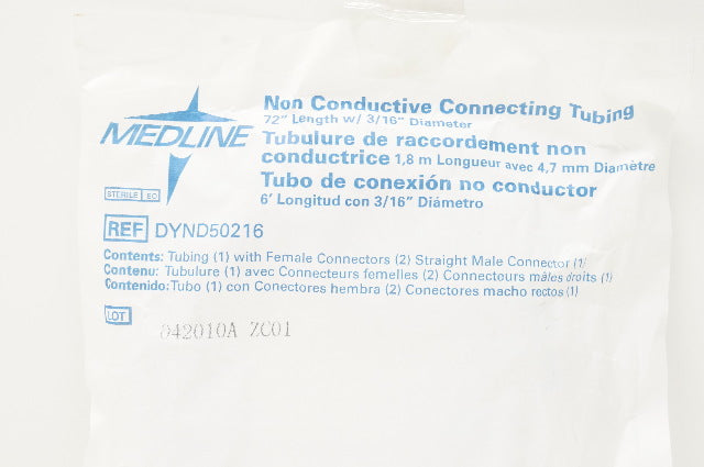 Medline DYND50216 Non-Conductive Connecting Tubing 3/16 inch x 72inch