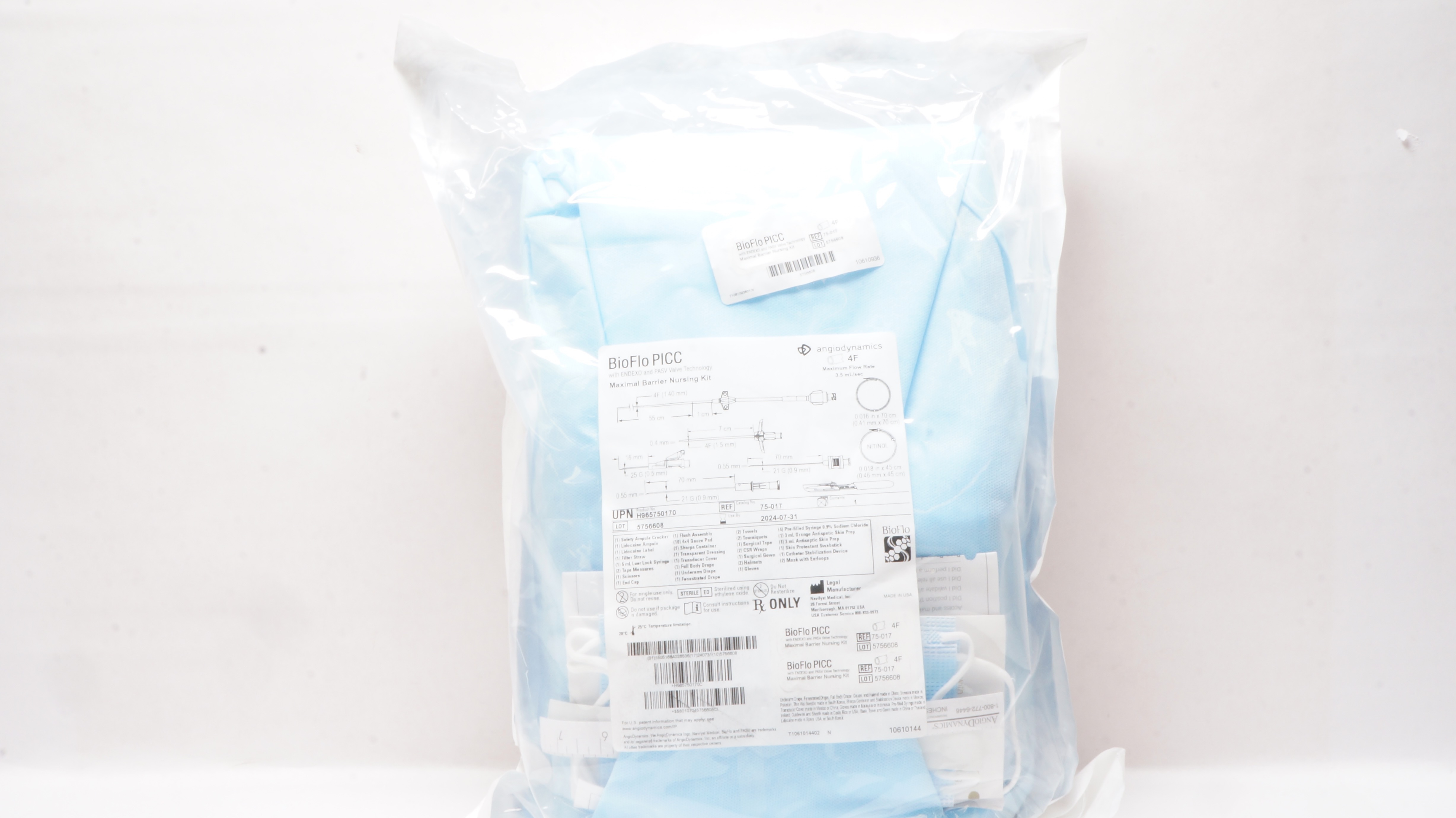 Navilyst Medical 75017 Angiodynamics BioFlo PICC Maximal Barrier