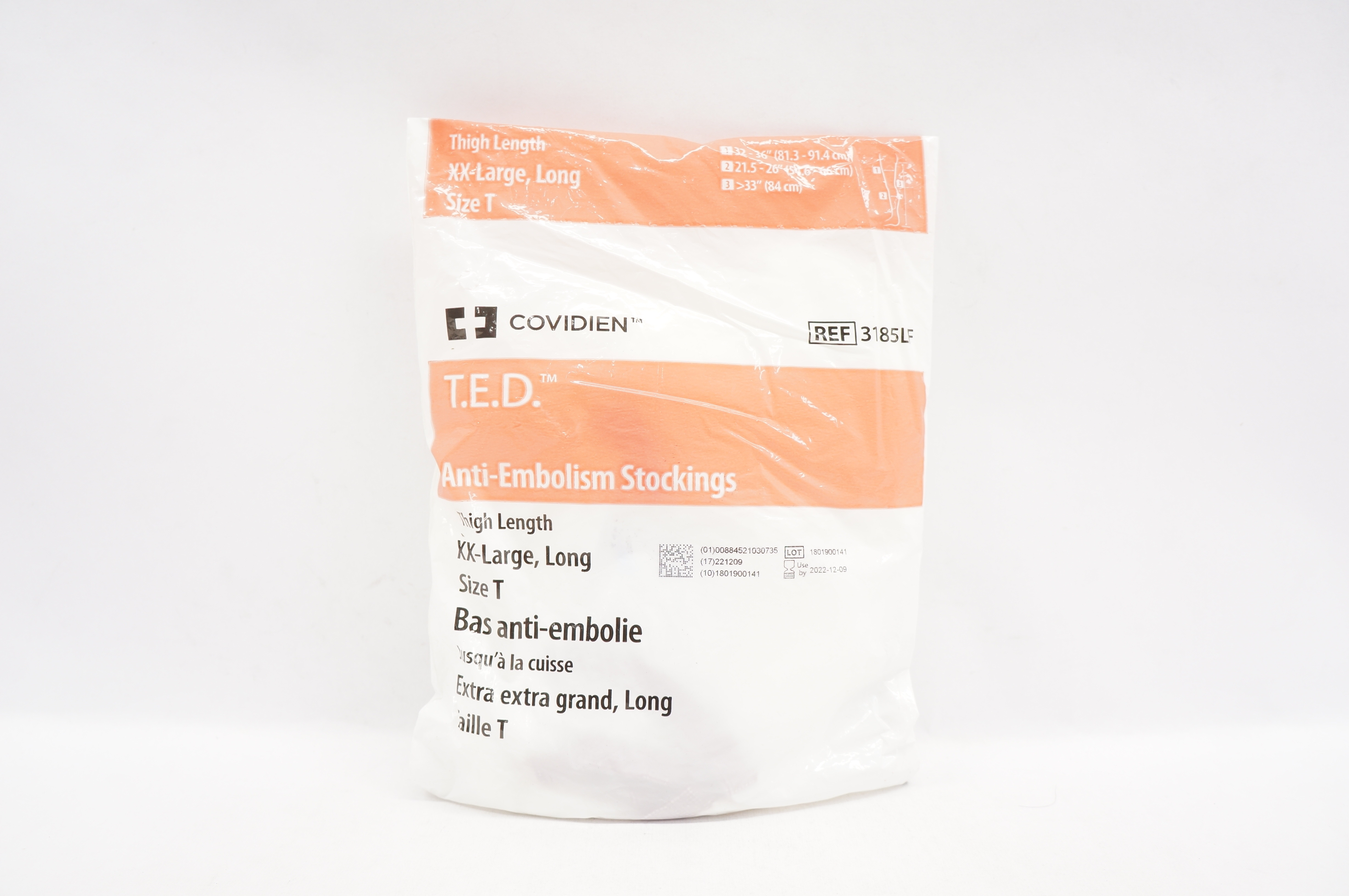Covidien 3185LF T.E.D. Anti-Embolism Stockings Thigh Length XX-Large Size T (x)