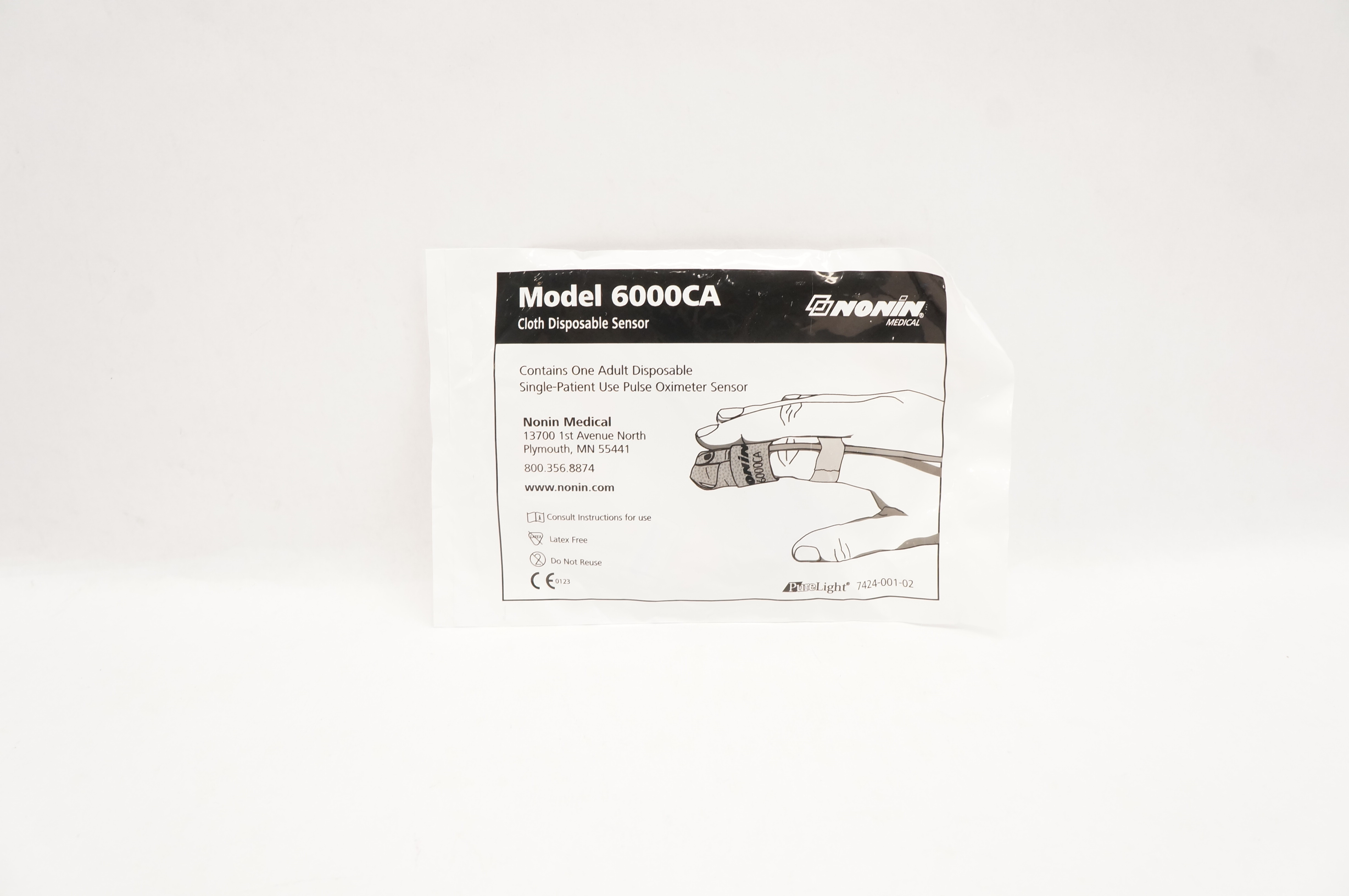 Nonin Model 6000CA  Adult Disposable Single-Patient Use Pulse Oximeter Sensor (x)