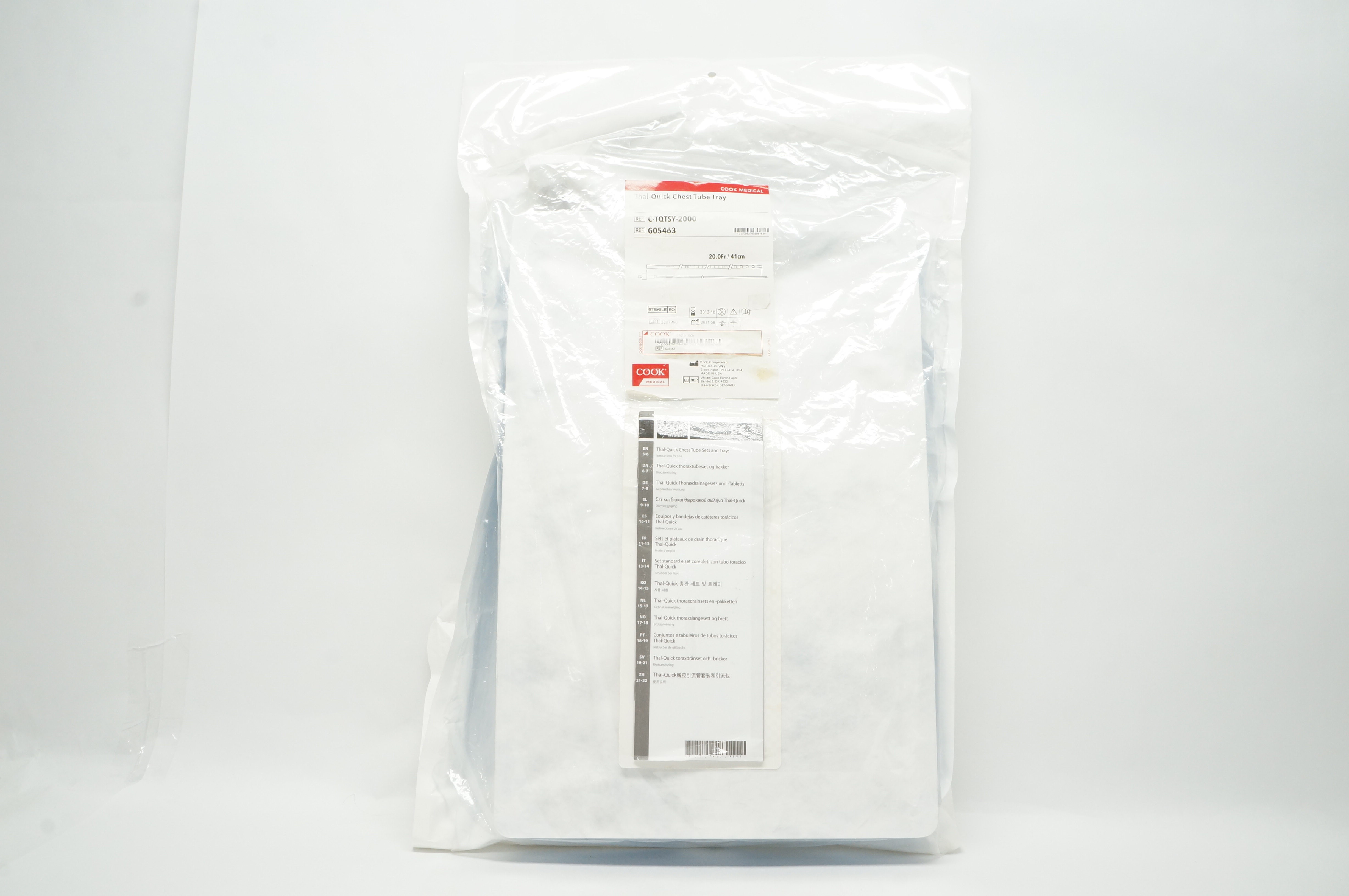 Cook Medical G05463 ThaI-Quick Chest Tube Tray 20.0Fr x 41cm (x)