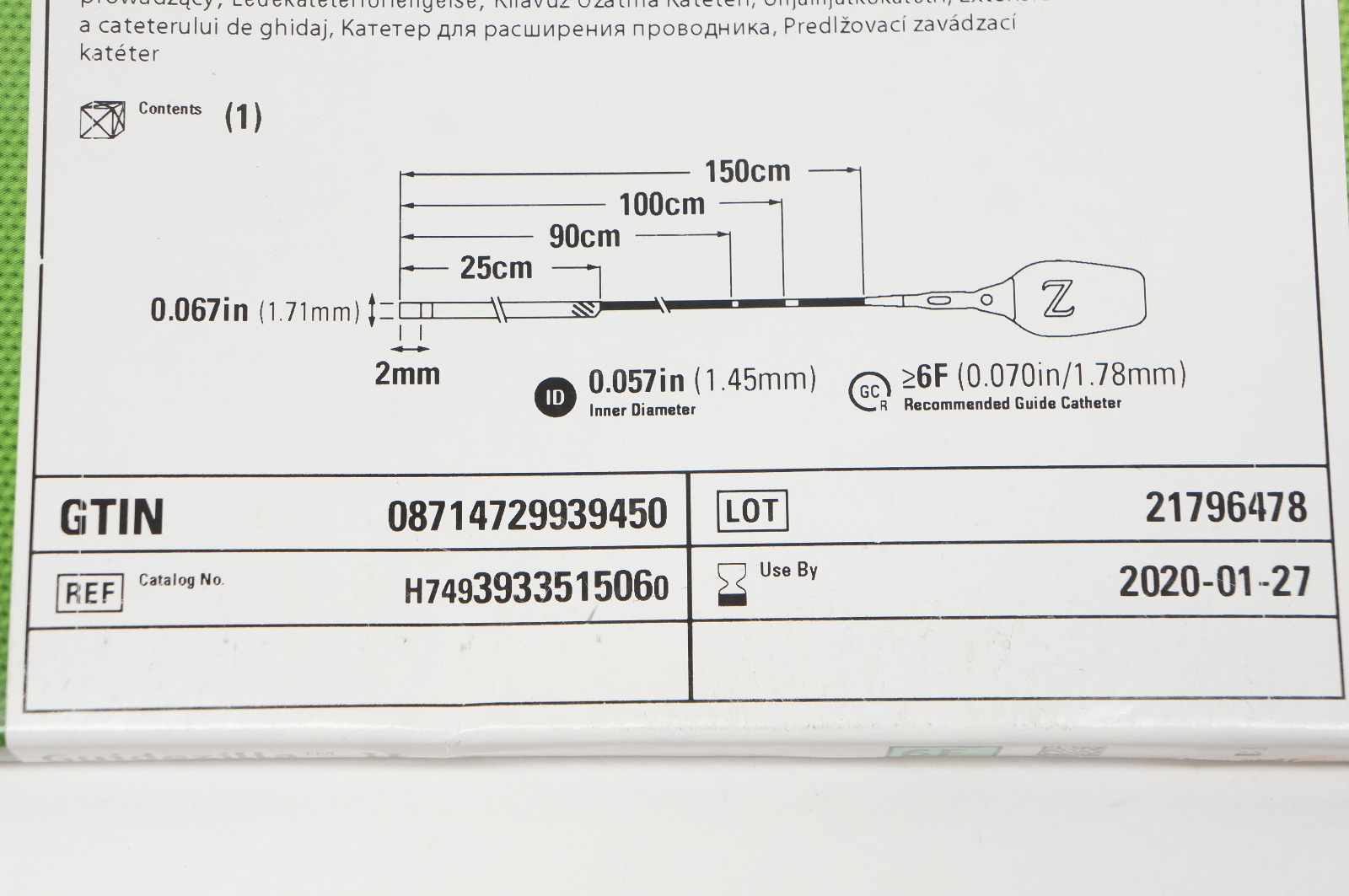 Boston Scientific 393351506 Guidezilla II Guide Extension Cath. 6F (x)