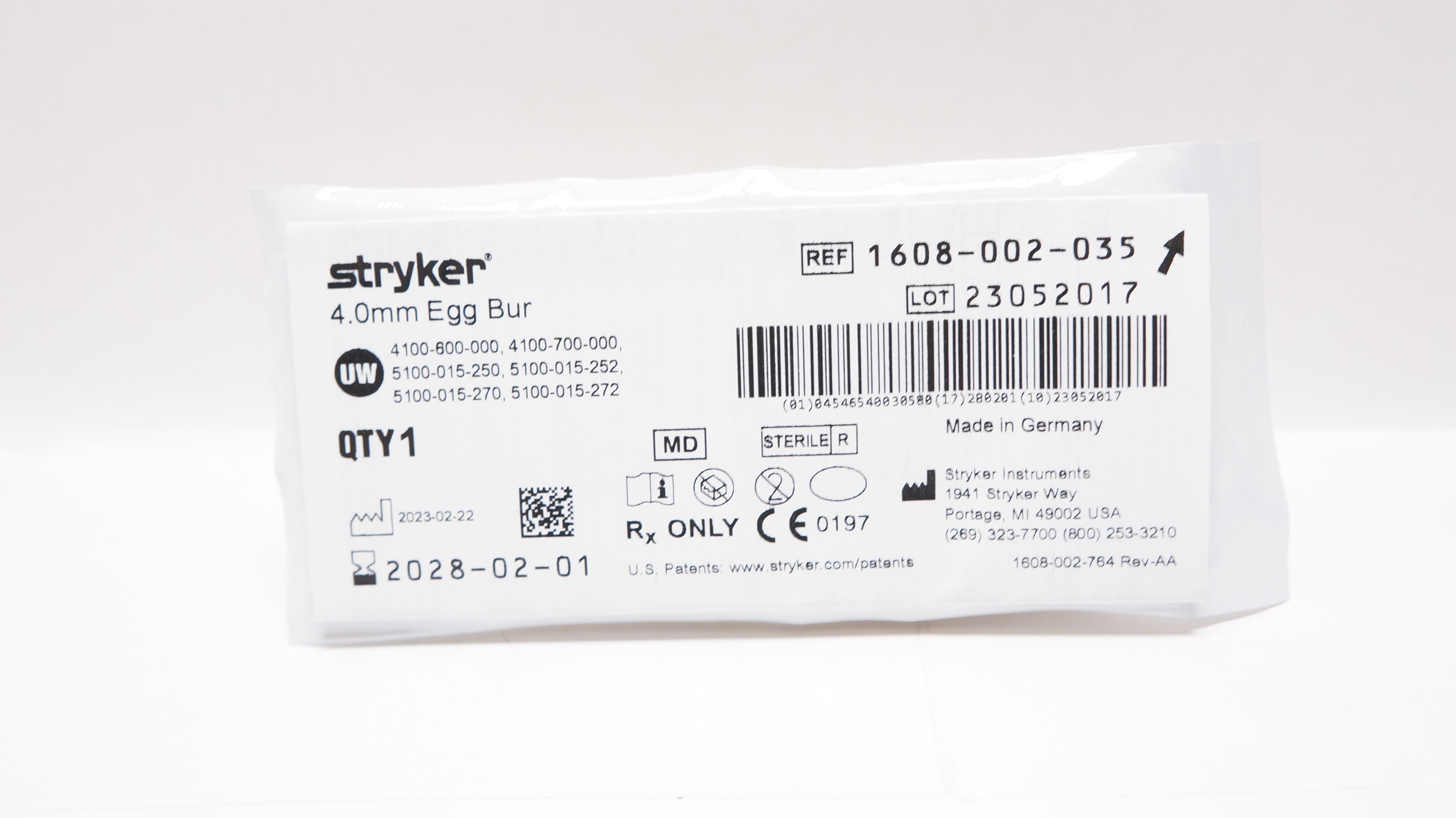 Stryker 1608-002-035 Egg Bur 4.0 mm