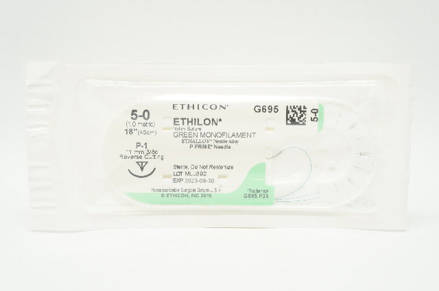 Ethicon G695 ETHILON, P-1, 11mm 3/8c, Reverse Cutting, 18inch