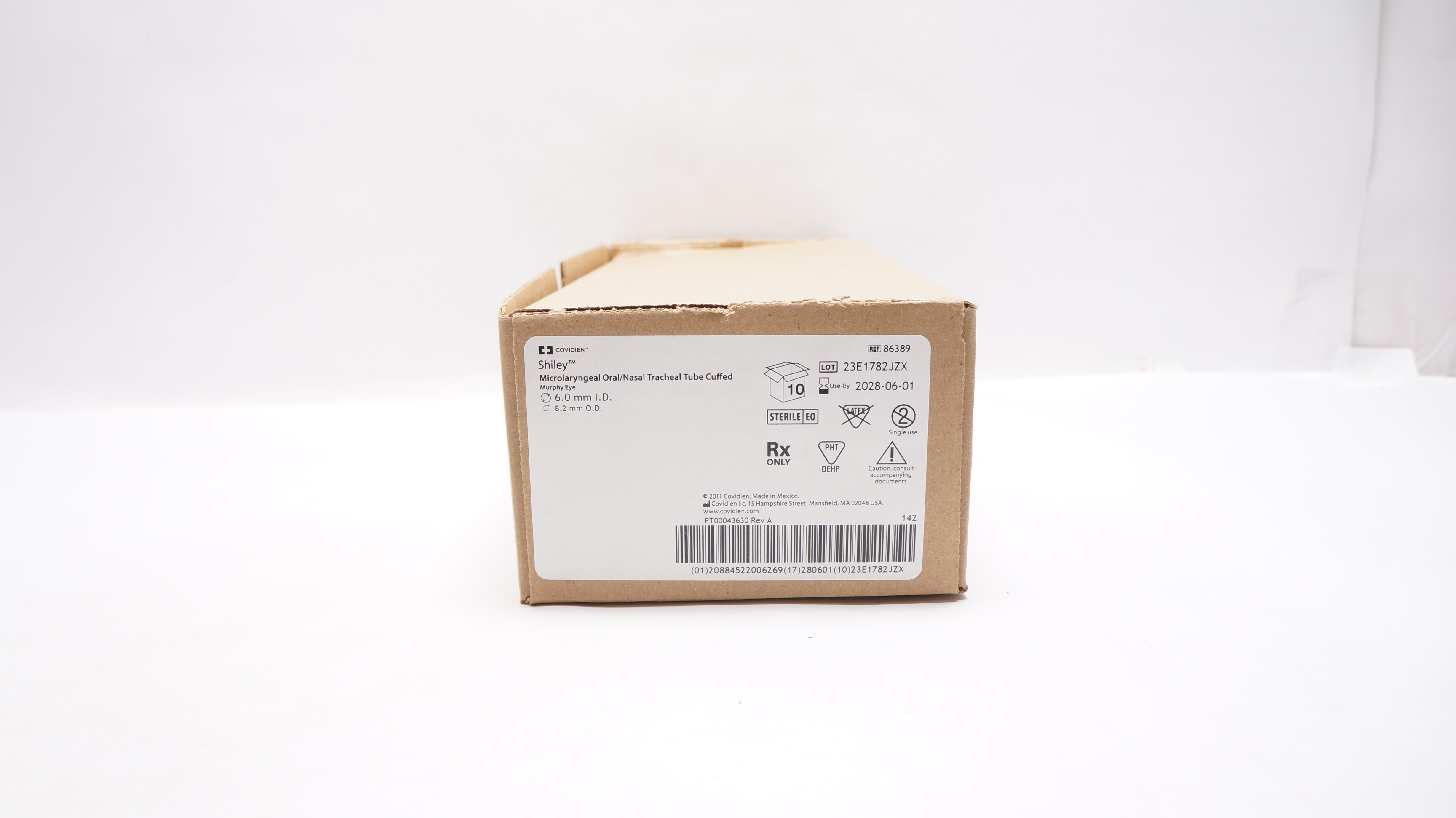 Covidien 86389 Microlaryngeal Oral/Nasal Tracheal Tube 6.0 x 8.2mm - Box of 10