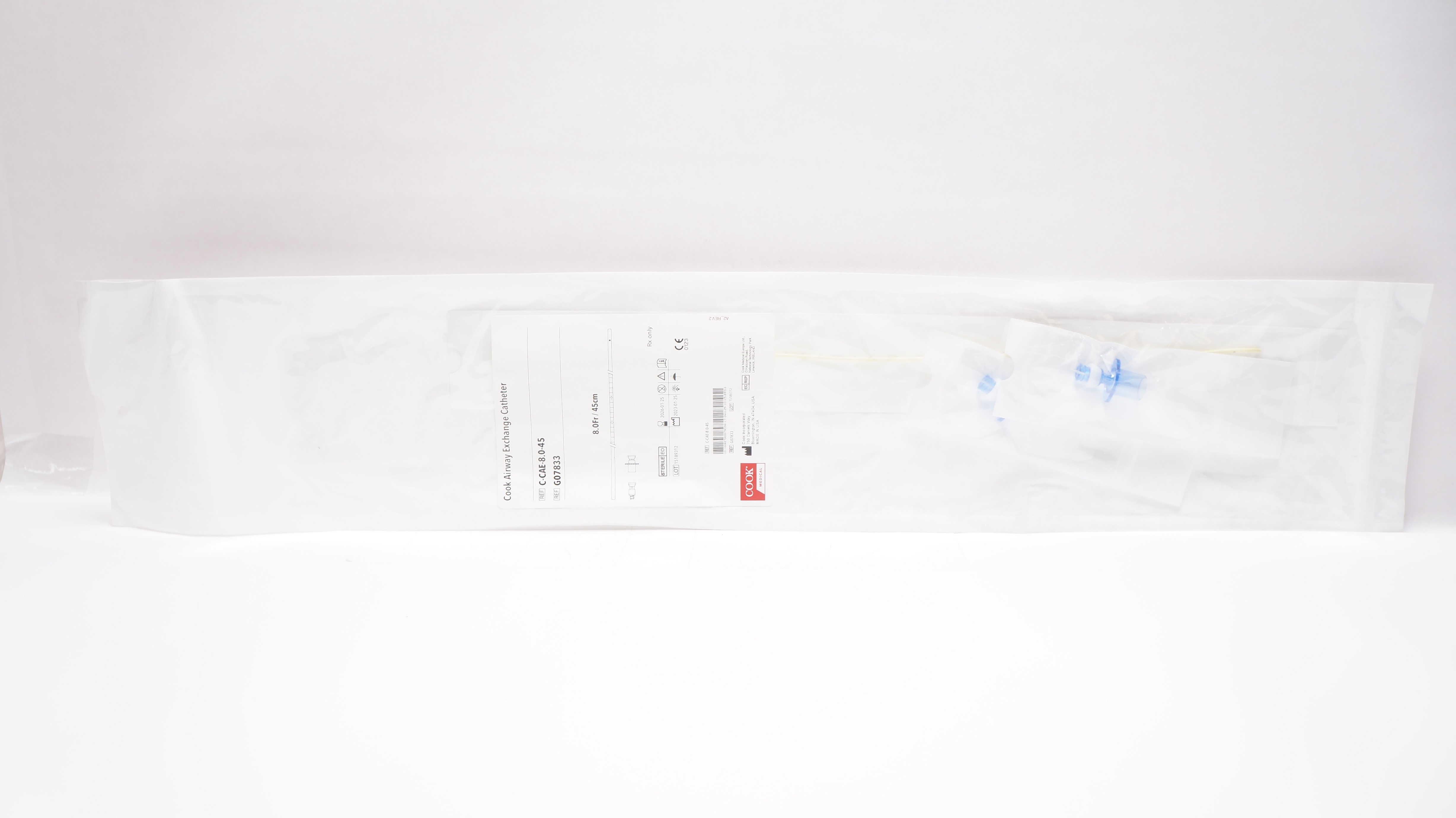 Cook Medical G07833 Airway Exchange Cath. 8.0Fr /45cm
