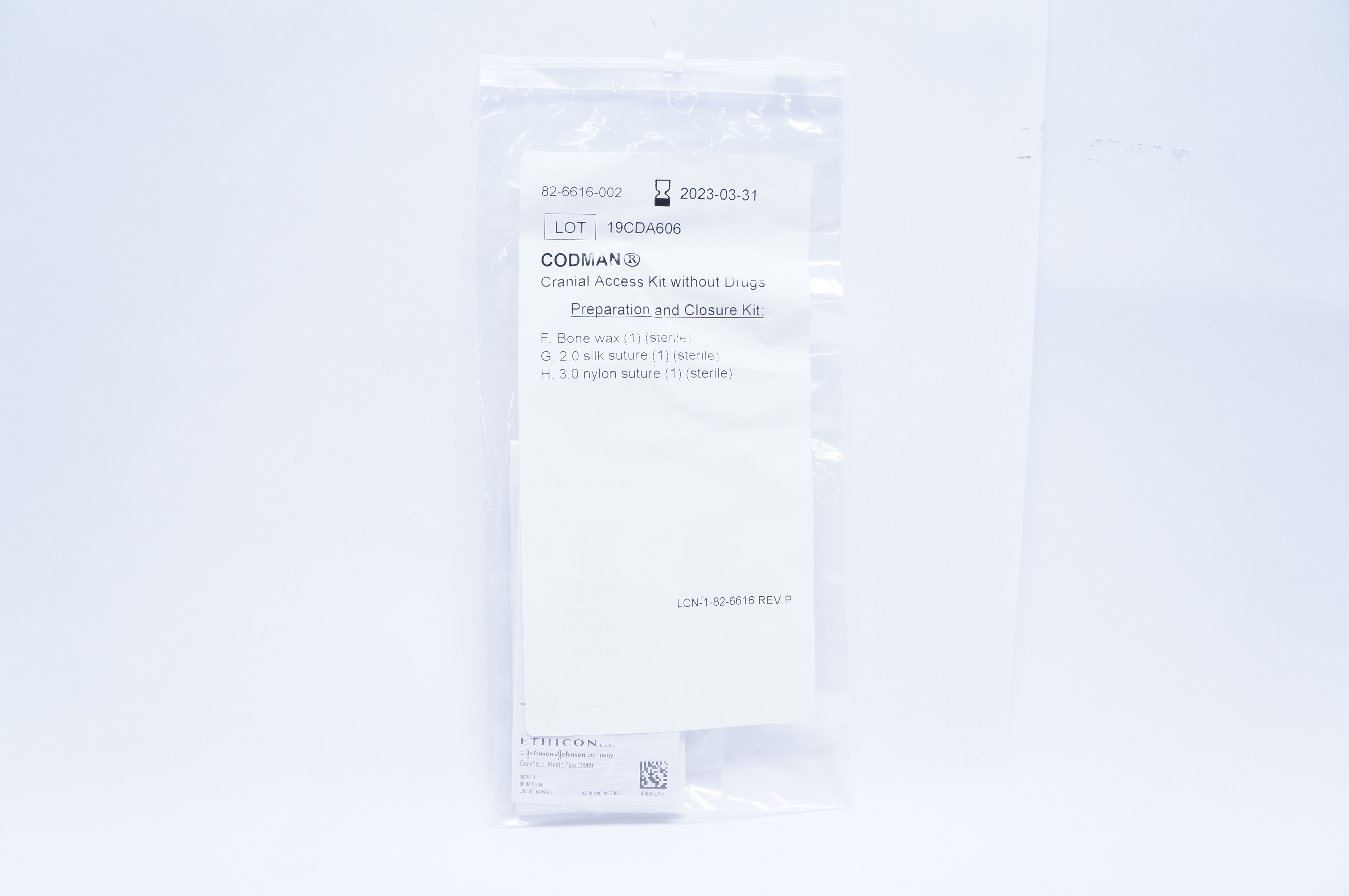 Codman 82-6616-002 Cranial Access Kit Without Drugs