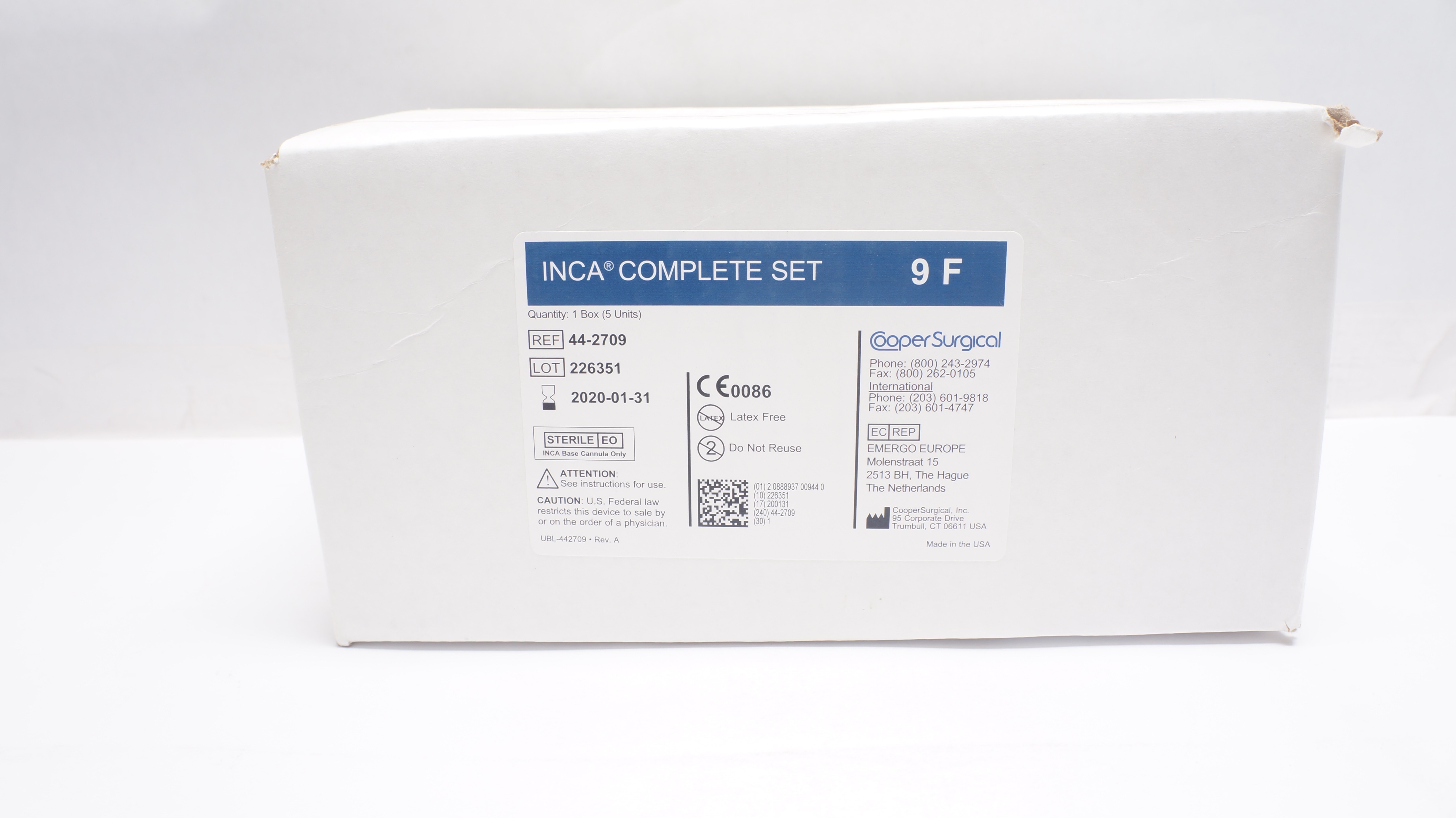 Cooper Surgical 44-2709 INCA Complete Set 9F (x) - Box of 5