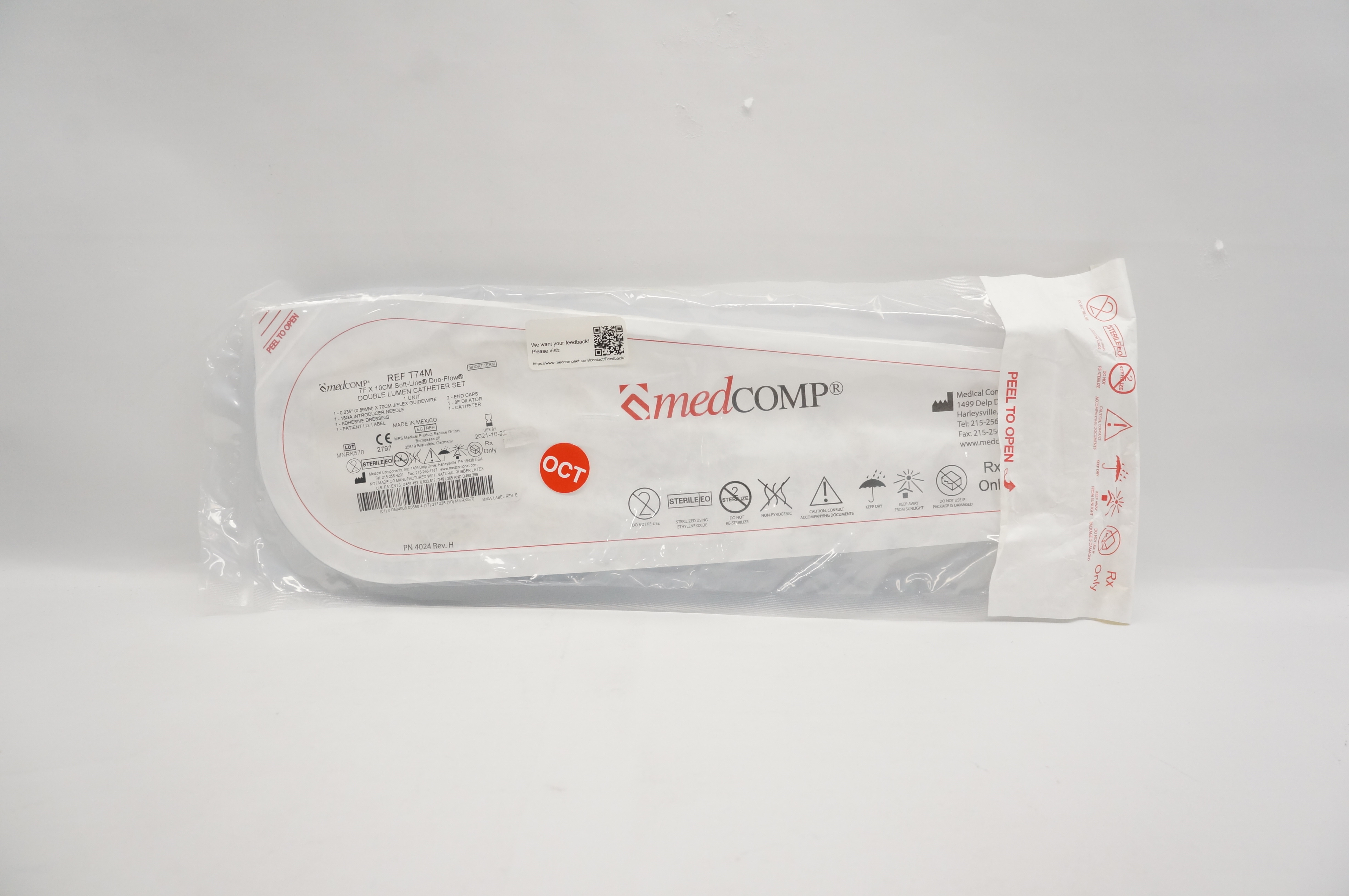 T74M SoftLine DuoFlow Double Lumen Cath. Set 7F x 10cm (x)