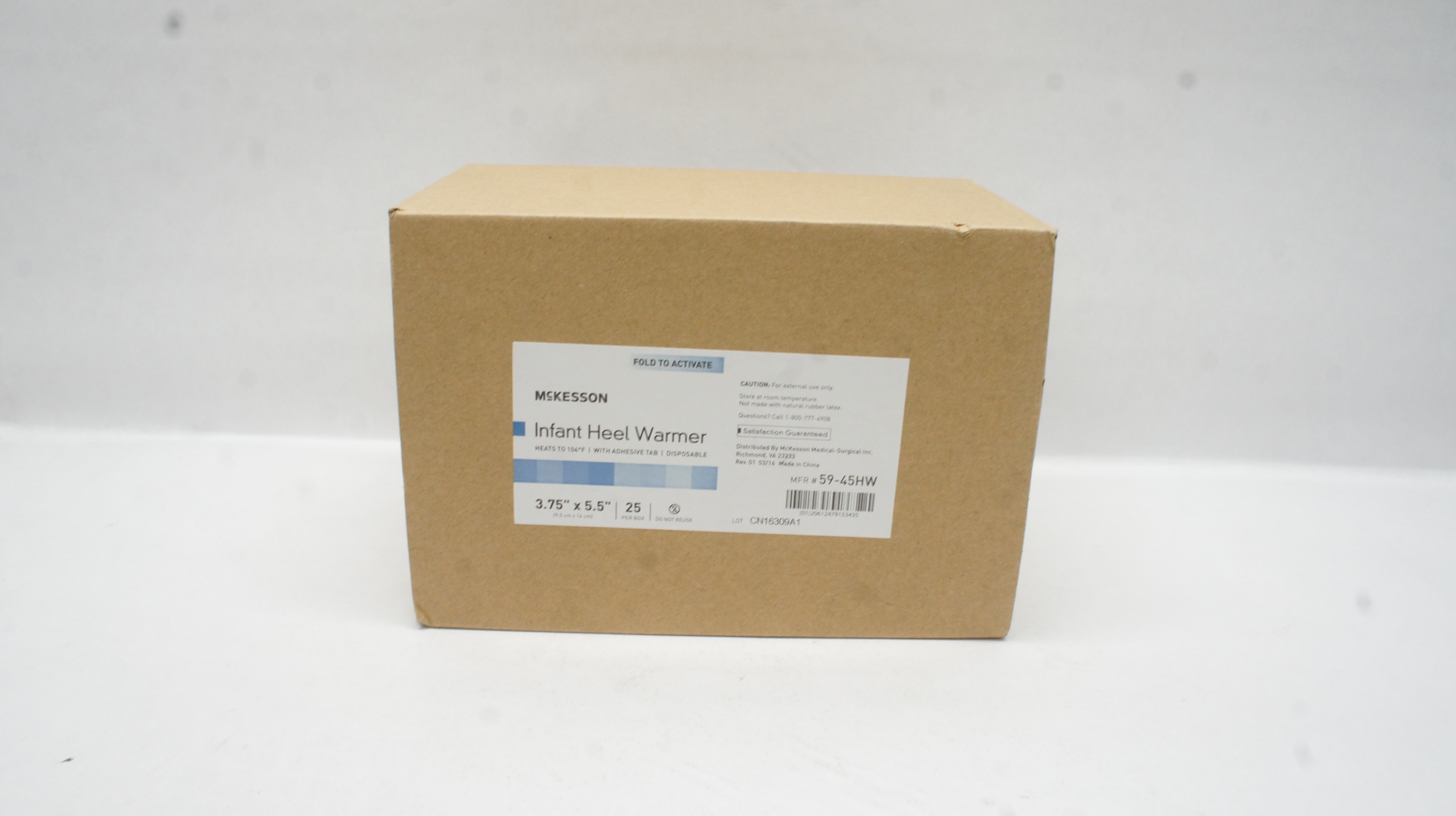 McKesson 5945HW Infant Heel Warmer 3.75 inch x 5.5 inch Box of 25