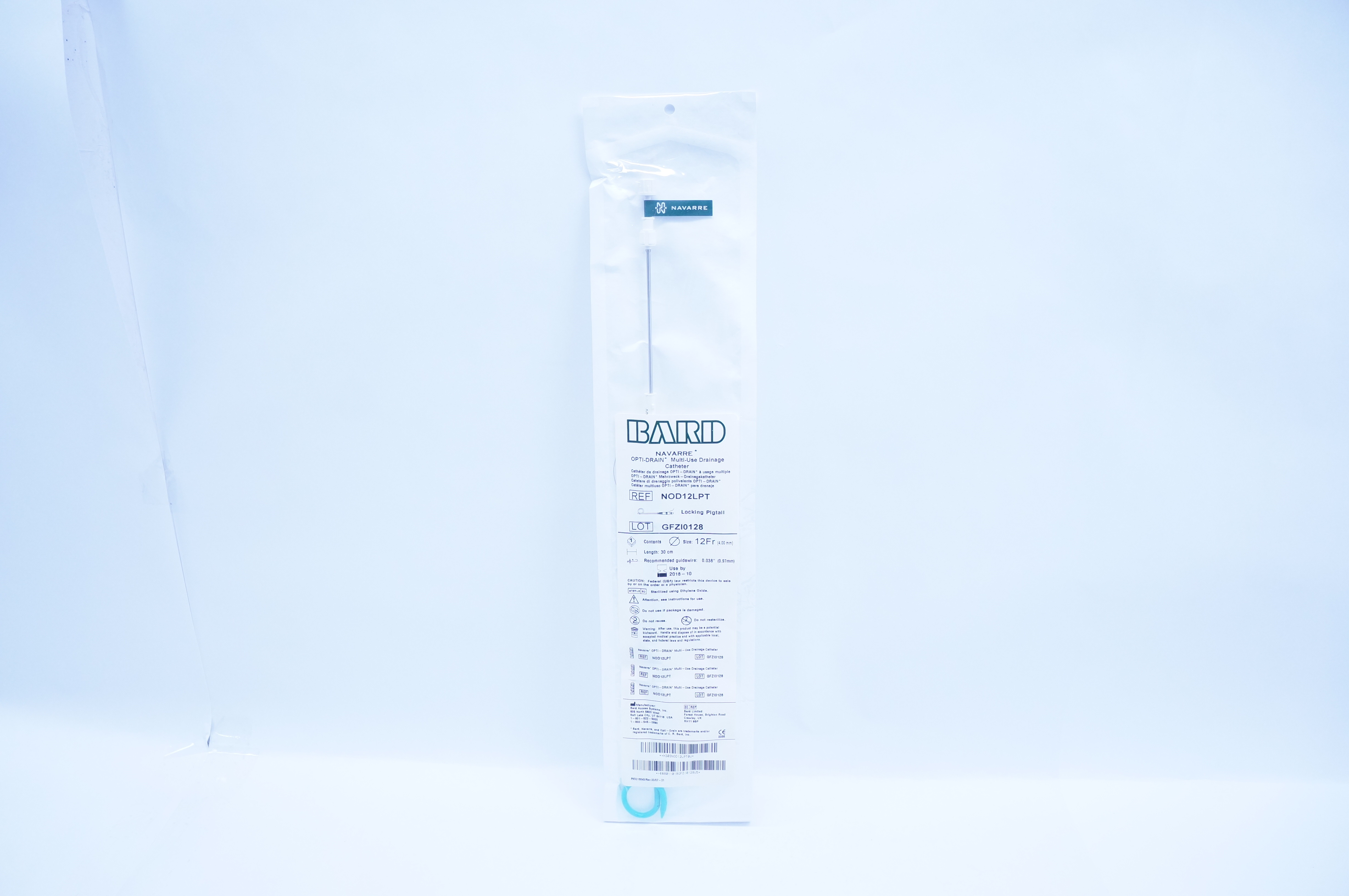 Bard NOD12LPT Navarre Opti-Drain Multi-Use Drainage Cath. 12Fr. x 30cm (x)
