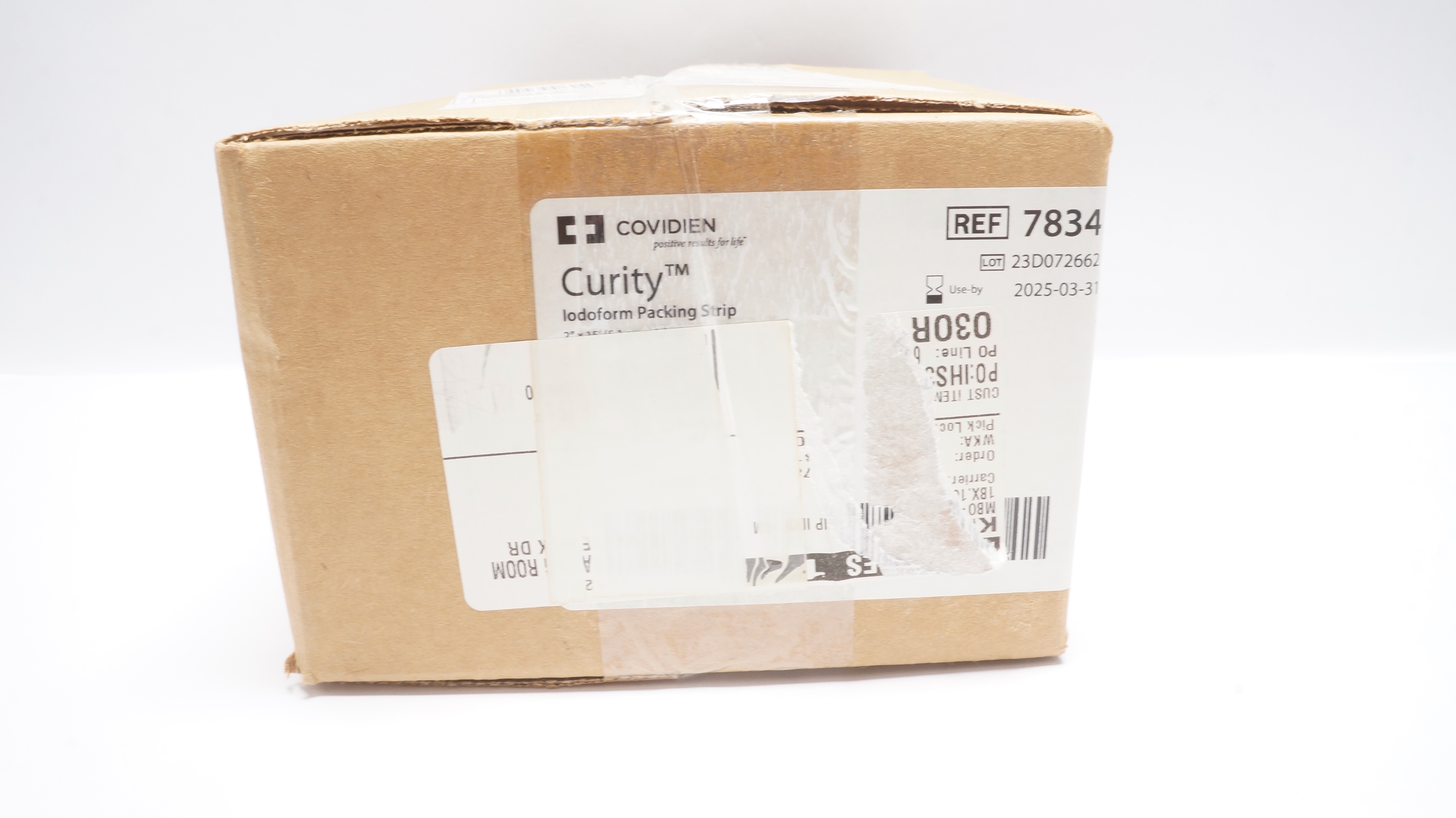 Covidien 7834 Curity Iodoform Packing Strip 2inch x 15Ft. - Box of 12