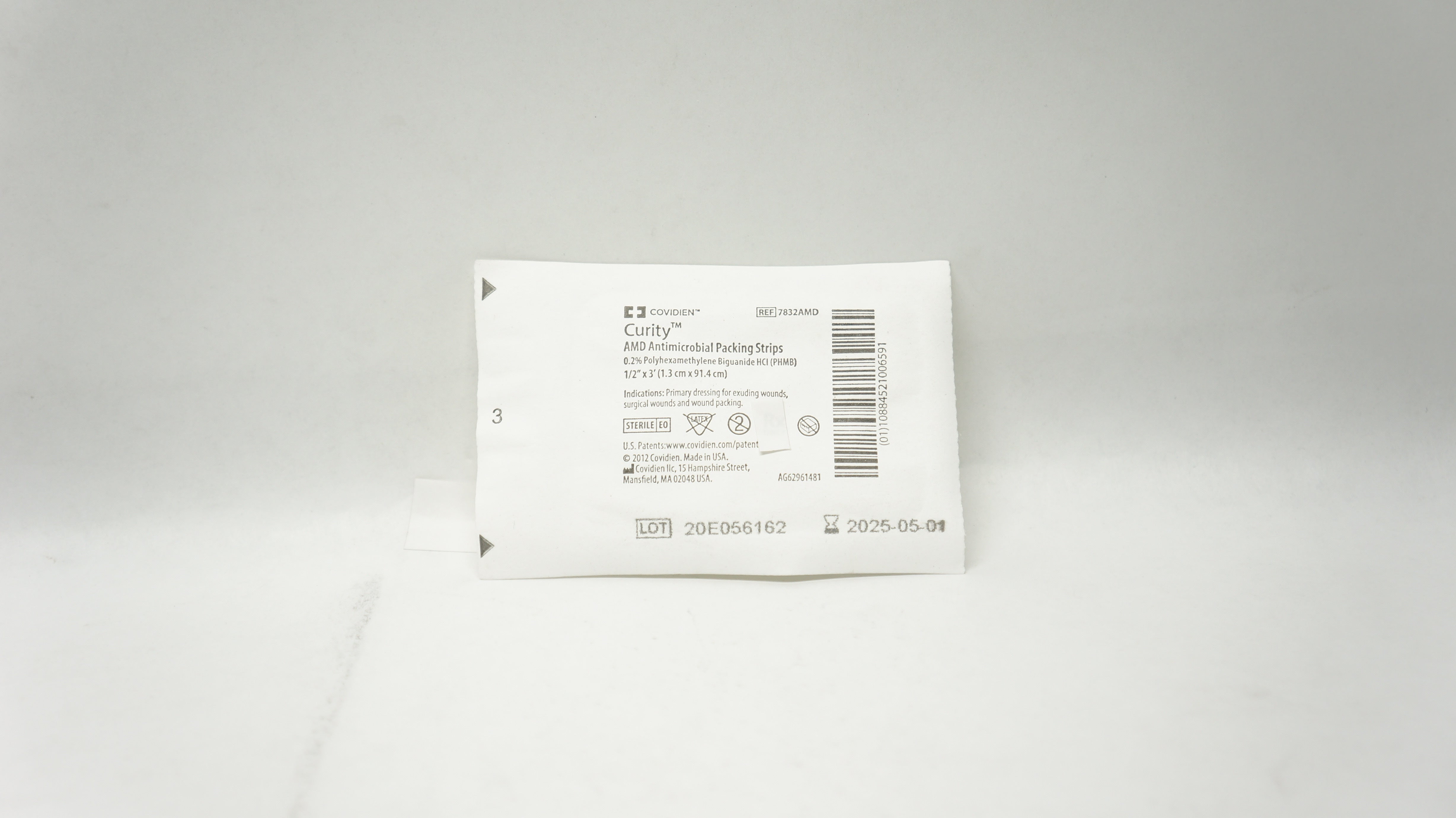 Covidien 7832AMD Curity AMD Antimicrobial Packing Strips 1/2inch x 3Fr
