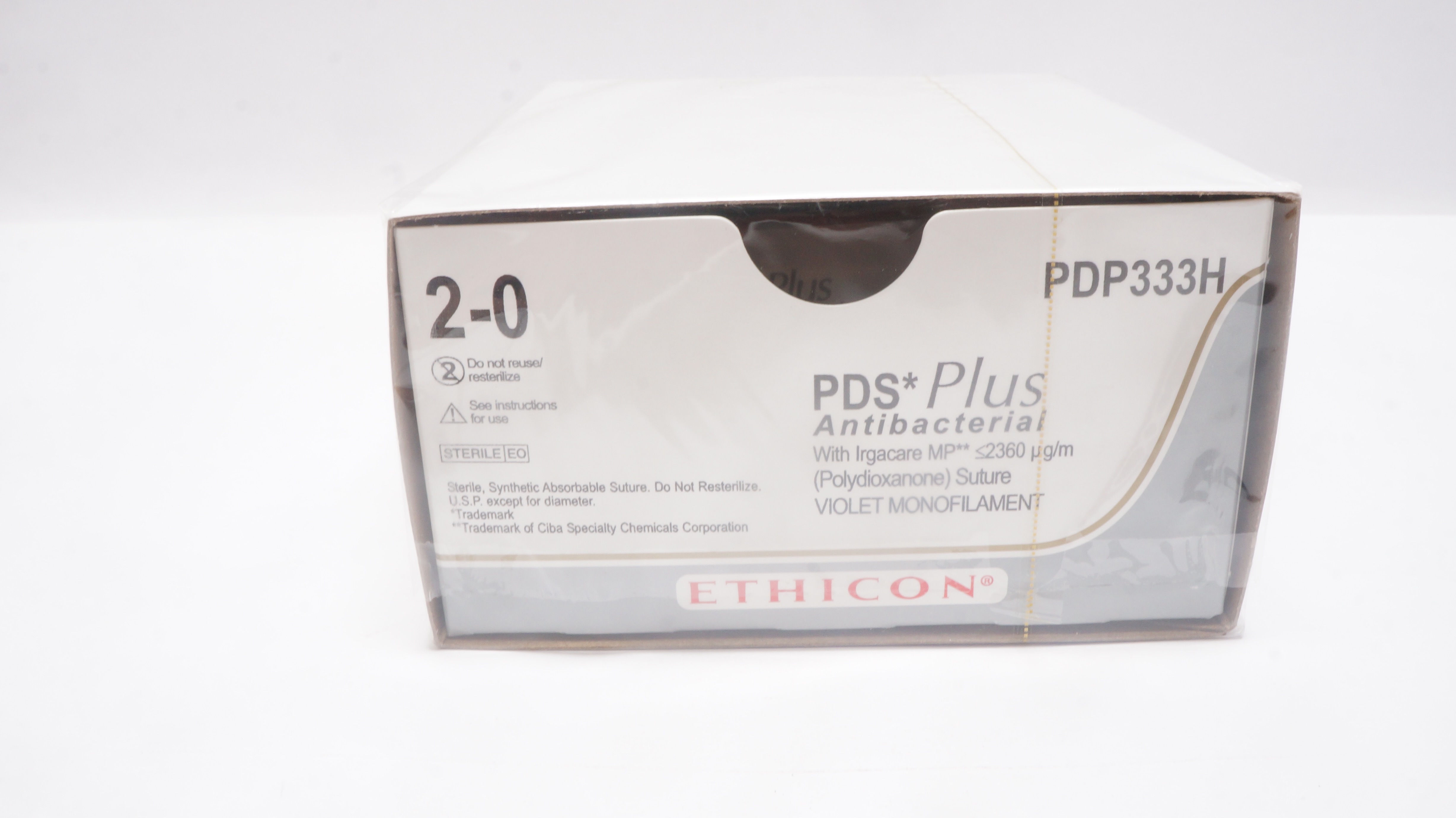 Ethicon PDP333H 2-0 PDS Plus CT-2 26mm 1/2c, Taper 27inch (x) - Box of 36