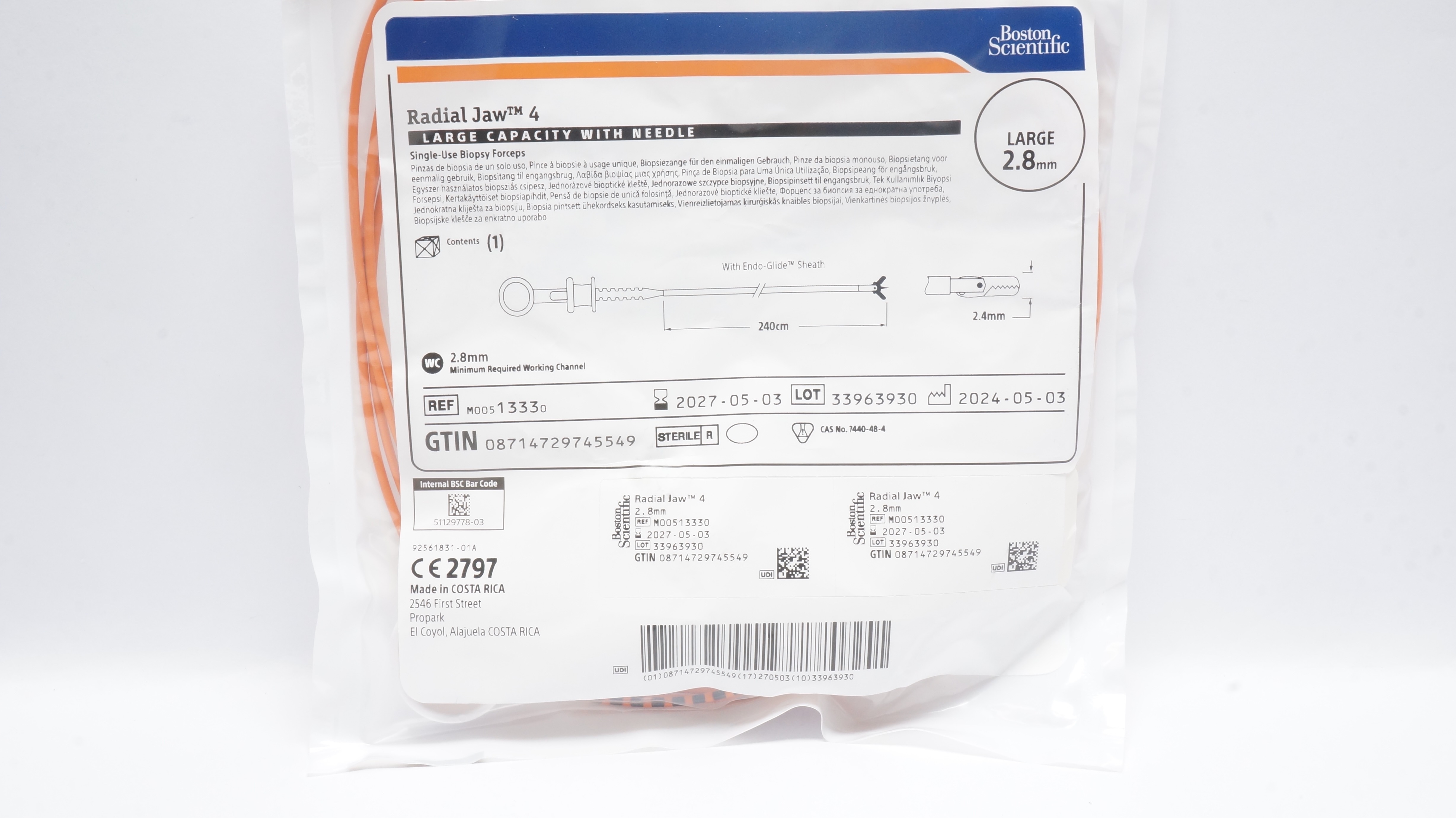 Boston Scientific M00513330 Radial Jaw4 Large Capacity & Ndle Biopsy Frcps 2.8mm