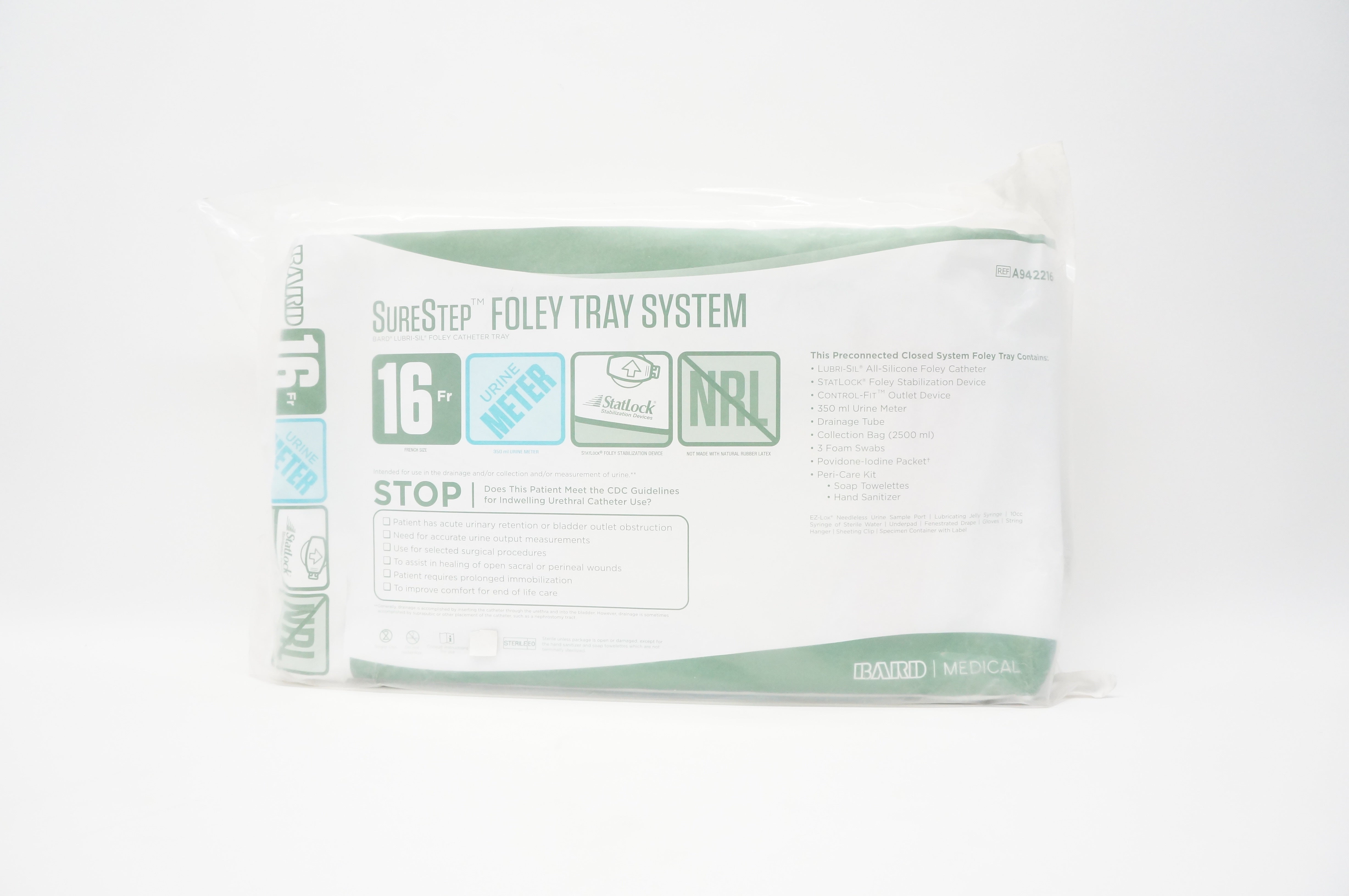 Bard A942216 SureStep Foley Tray System Urine Meter 16 Fr x 350ml (x)