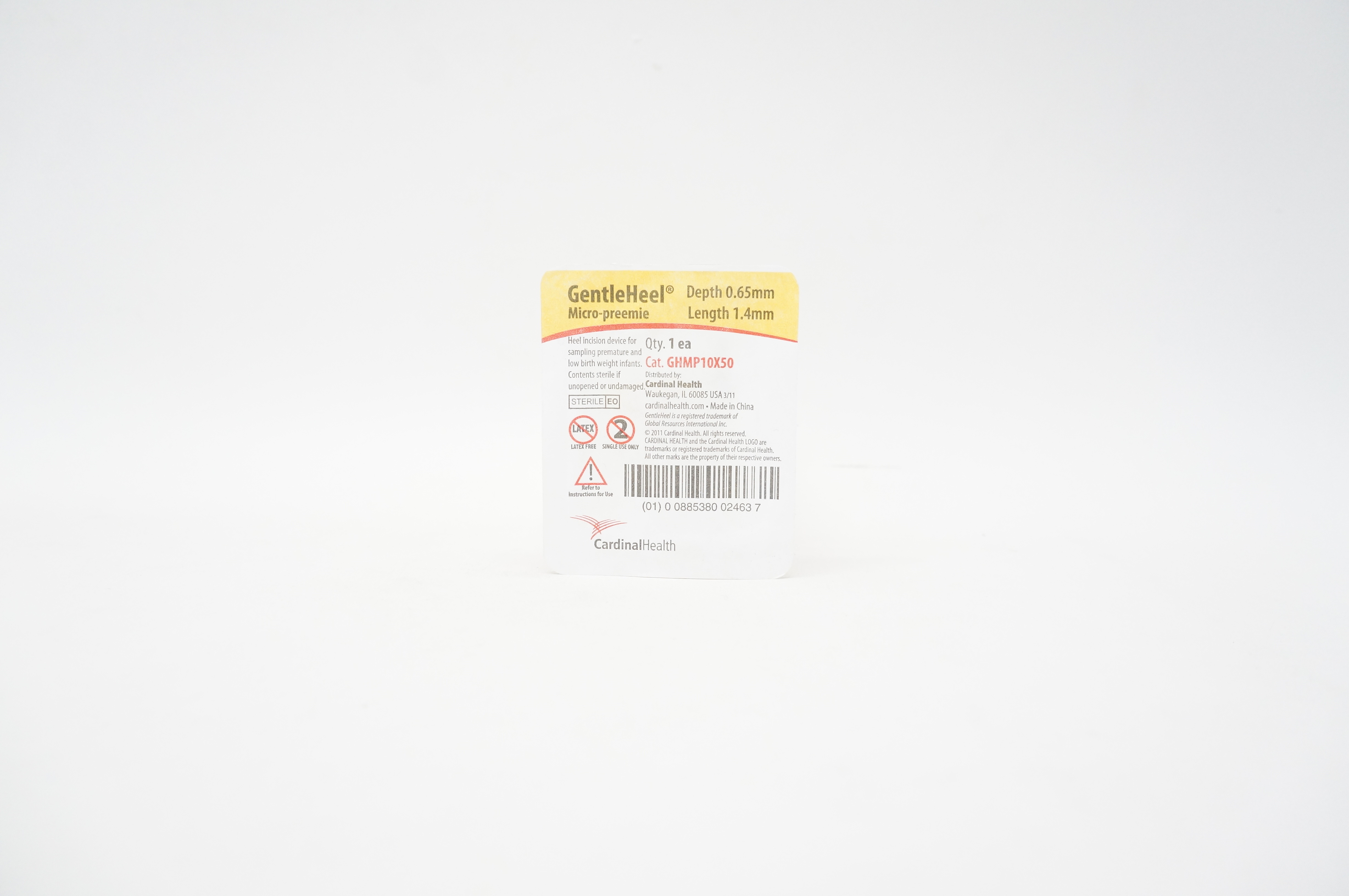Cardinal Health GHMP10X50 Gentle Heel Micro-Preemie 0.65 x 1.4mm