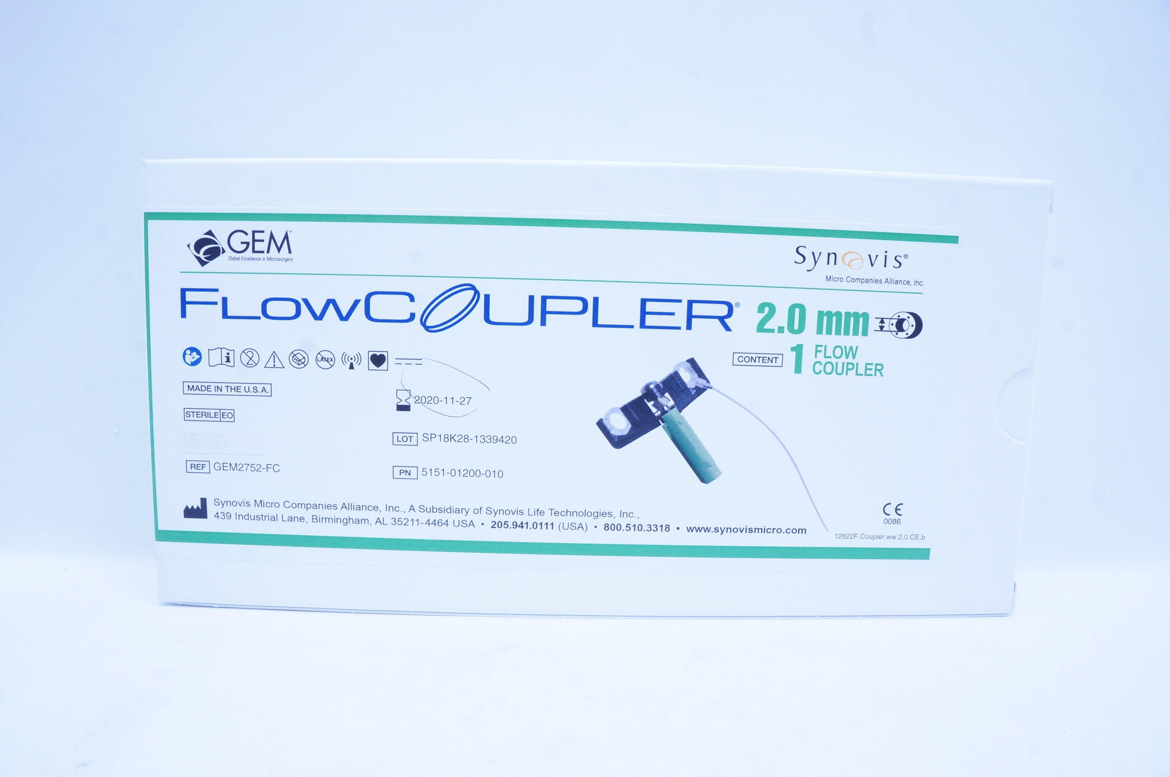Synovis GEM2752-FC GEM Flow Coupler 2.0mm (x)
