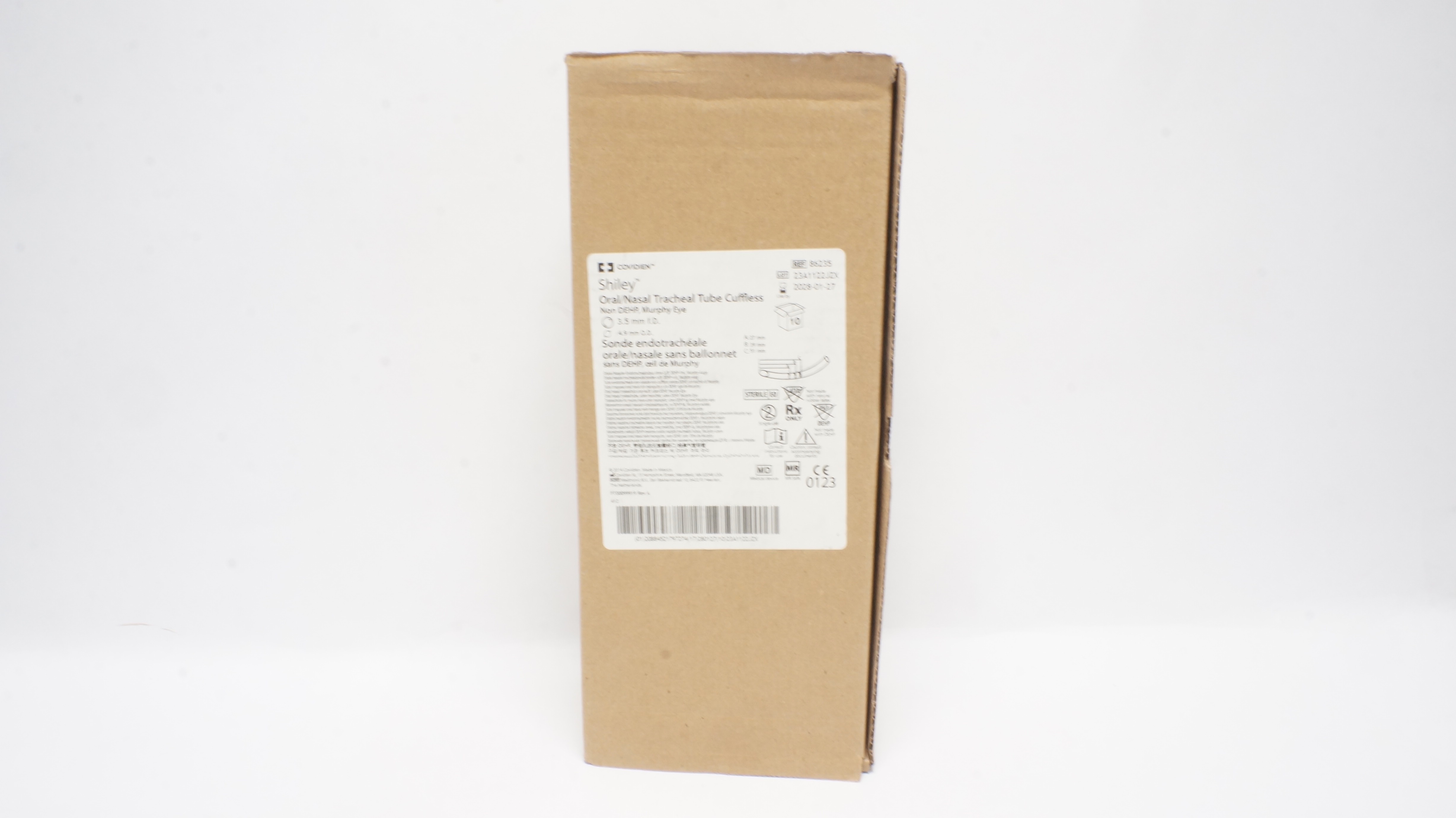 Covidien 86235 Shiley Oral/Nasal Tracheal Tube 3.5mm ID x 4.9mm OD - Box of 6