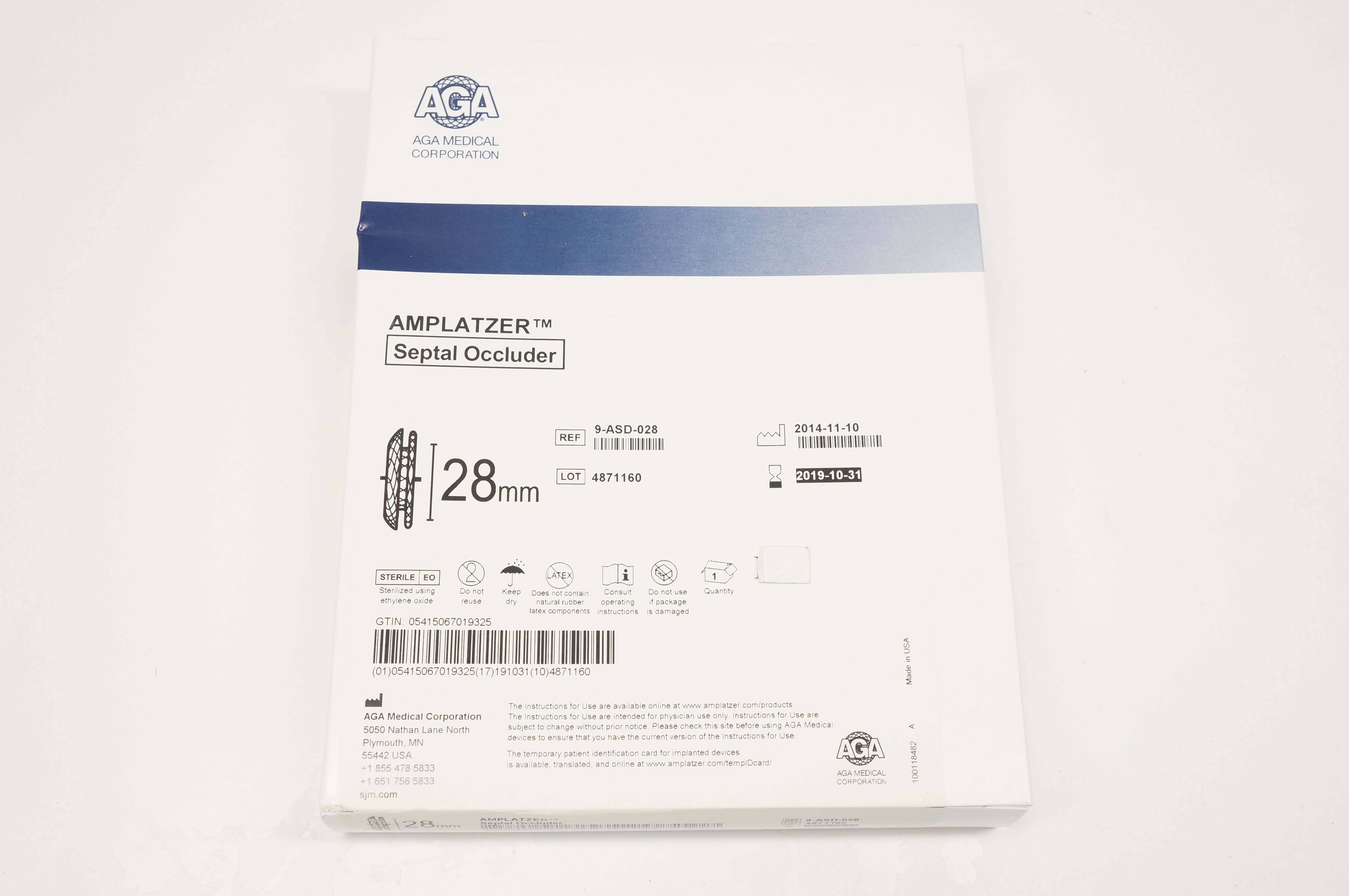 AGA 9-ASD-028 AMPLATZER Septal Occluder 28mm (x)
